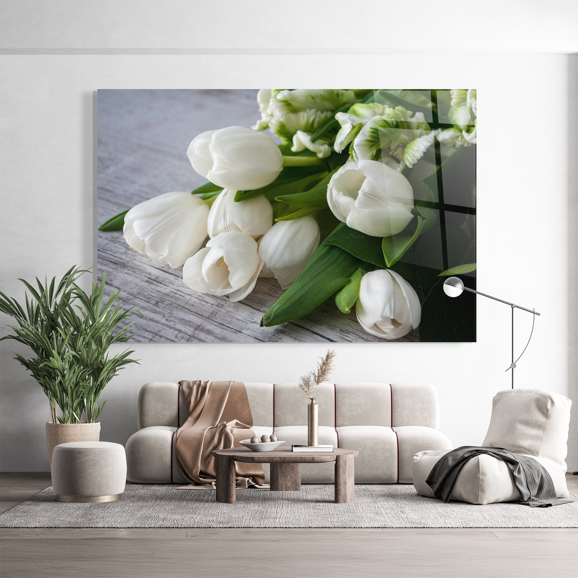 White Tulips Bouquet mockup 9