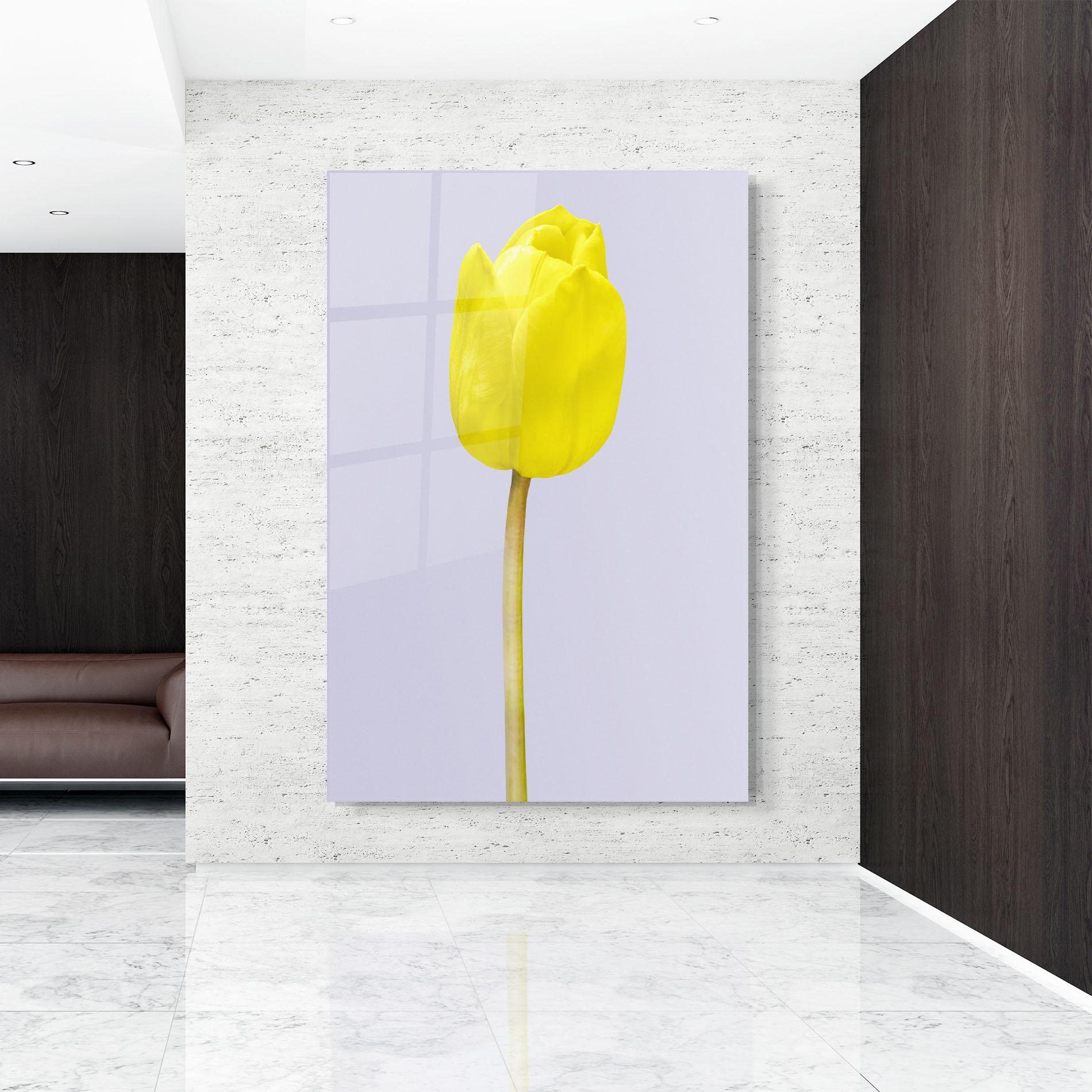 Glasbild One Yellow Tulip mockup 9