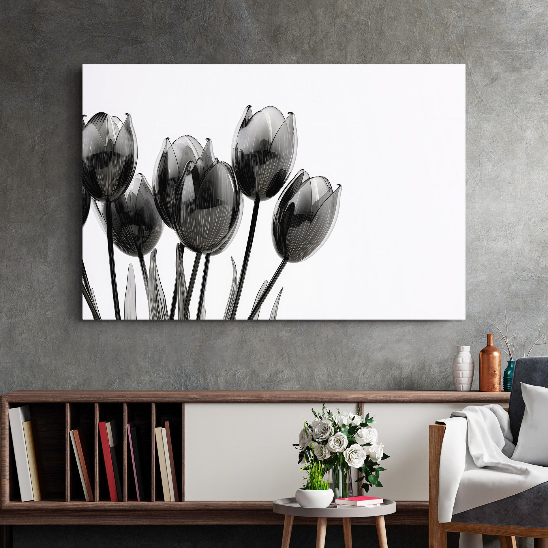 Black Glass Tulips mockup 2