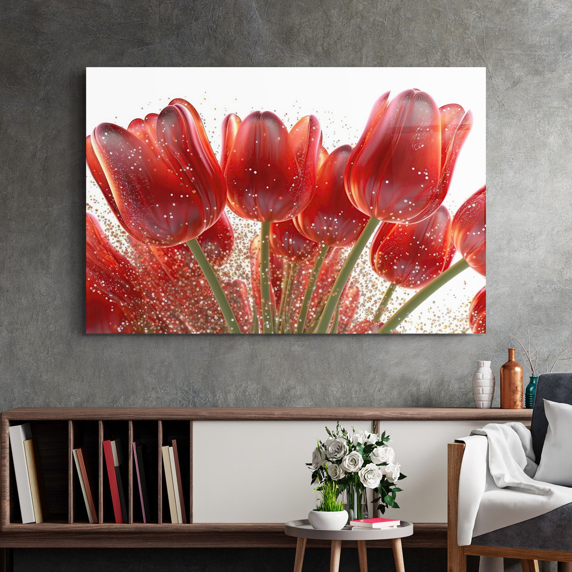 Glitter Red Tulips mockup 2