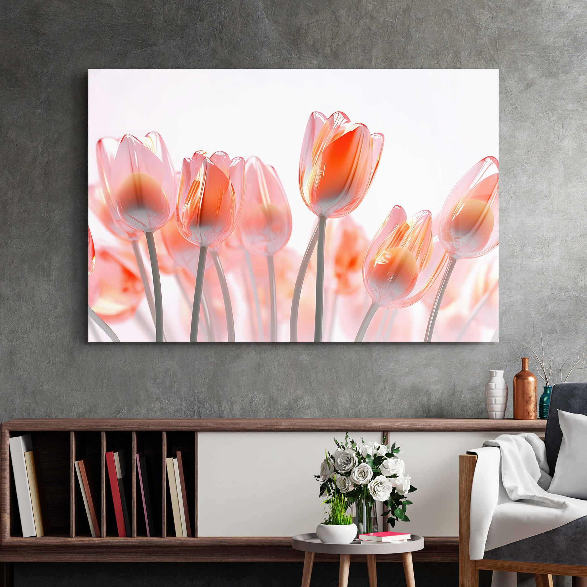 Orange Glass Tulips mockup 2