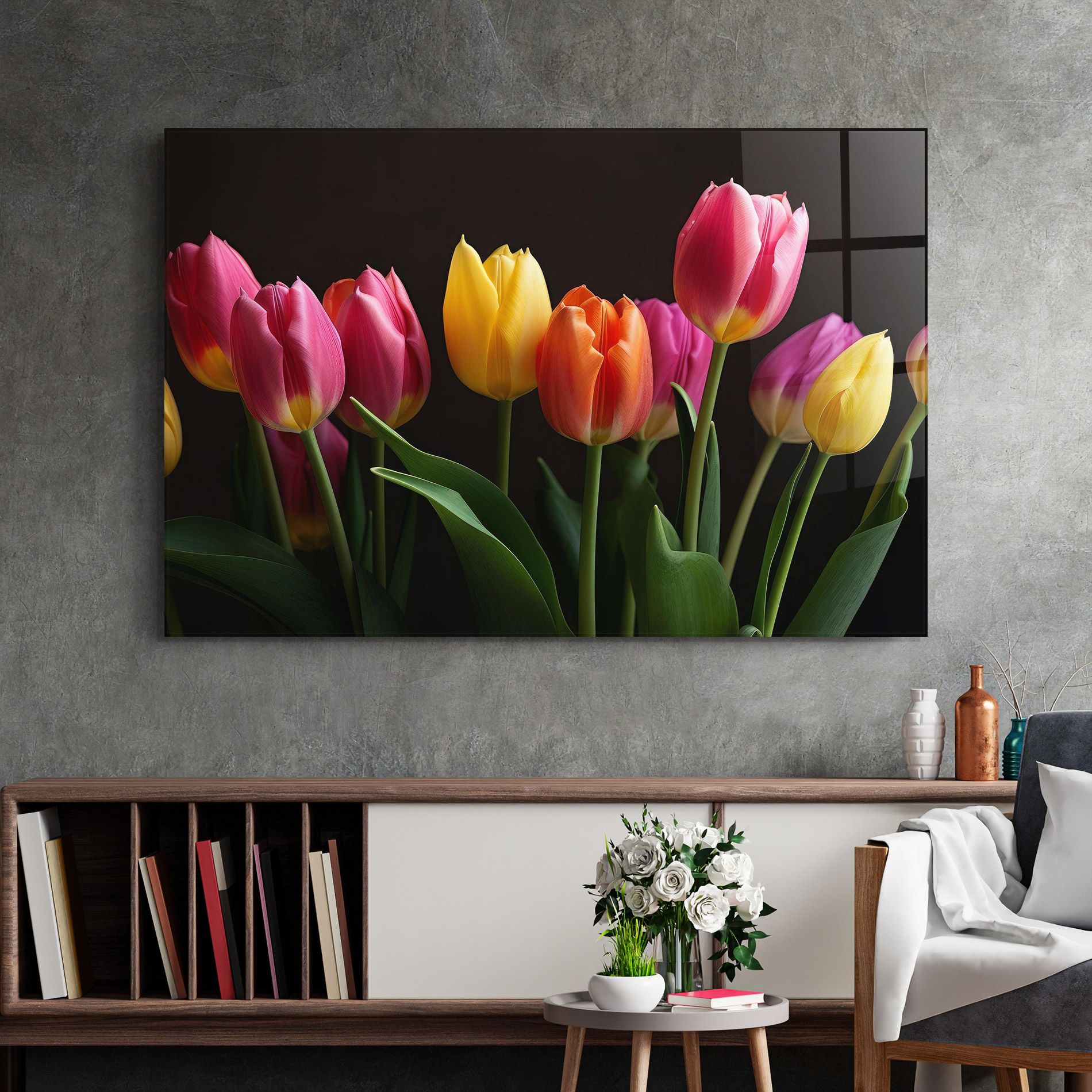 Purple Yellow Tulips mockup 2