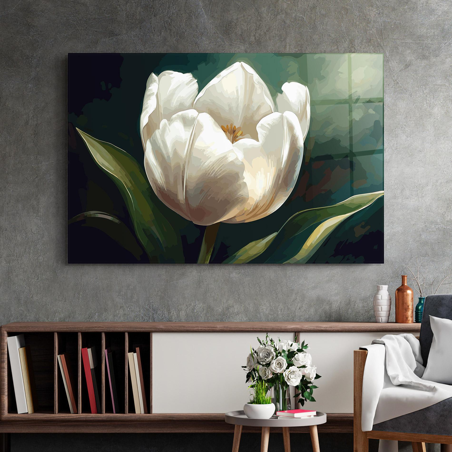 Glasbild Tulip Art mockup 2
