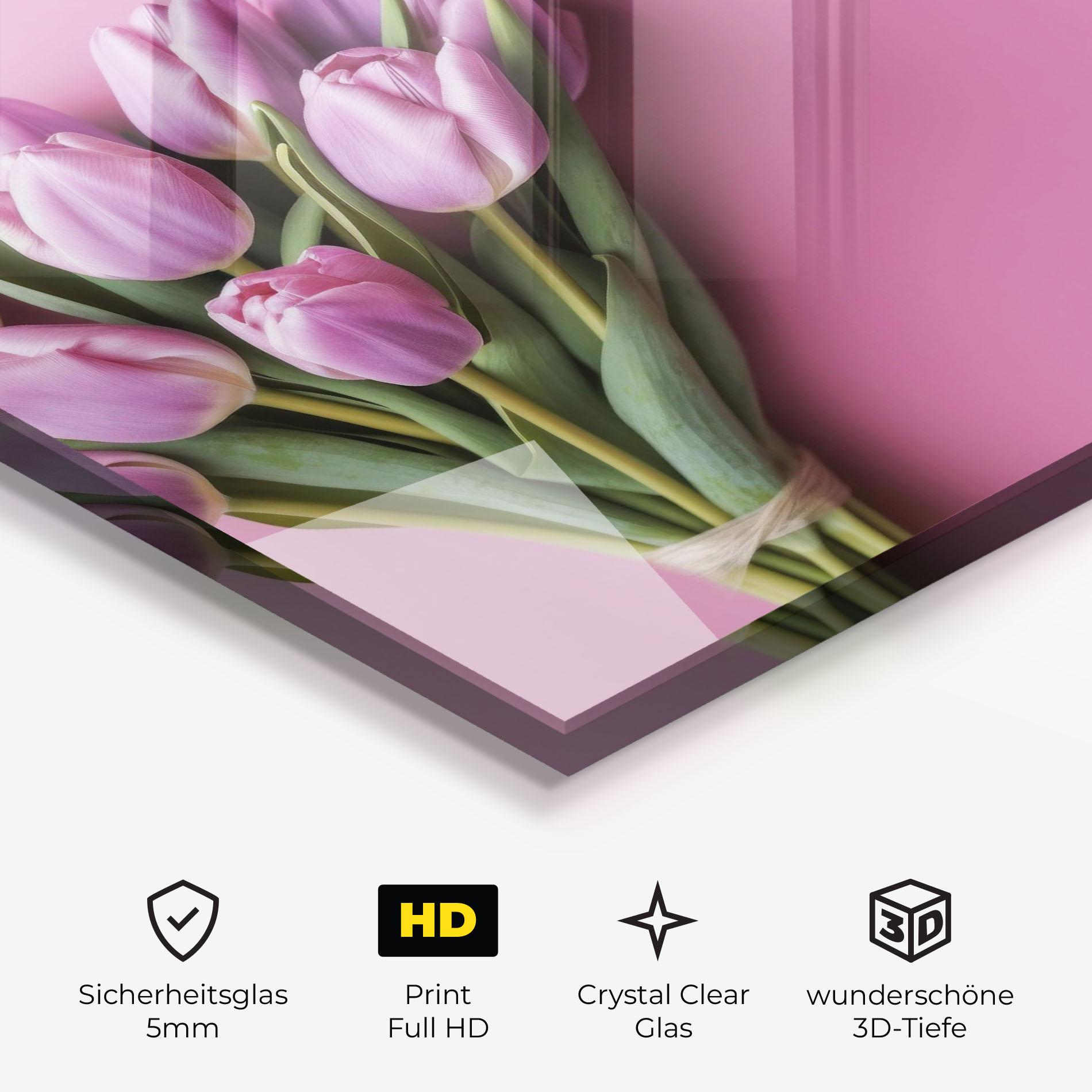 Glasbild Light Purple Bpuquet mockup 3