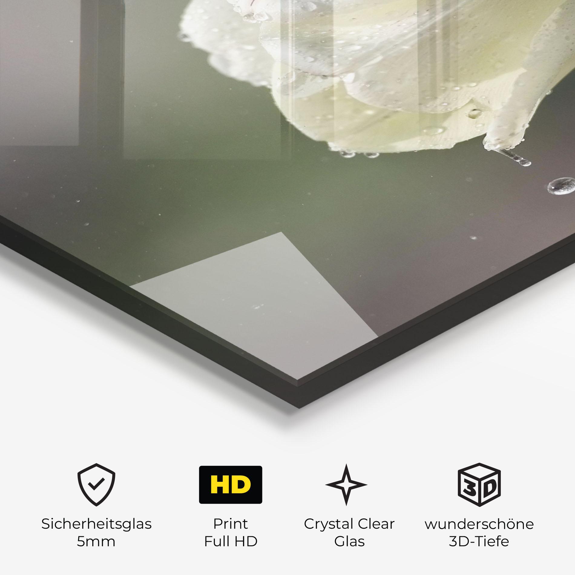 Glasbild White Single Tulip mockup 3