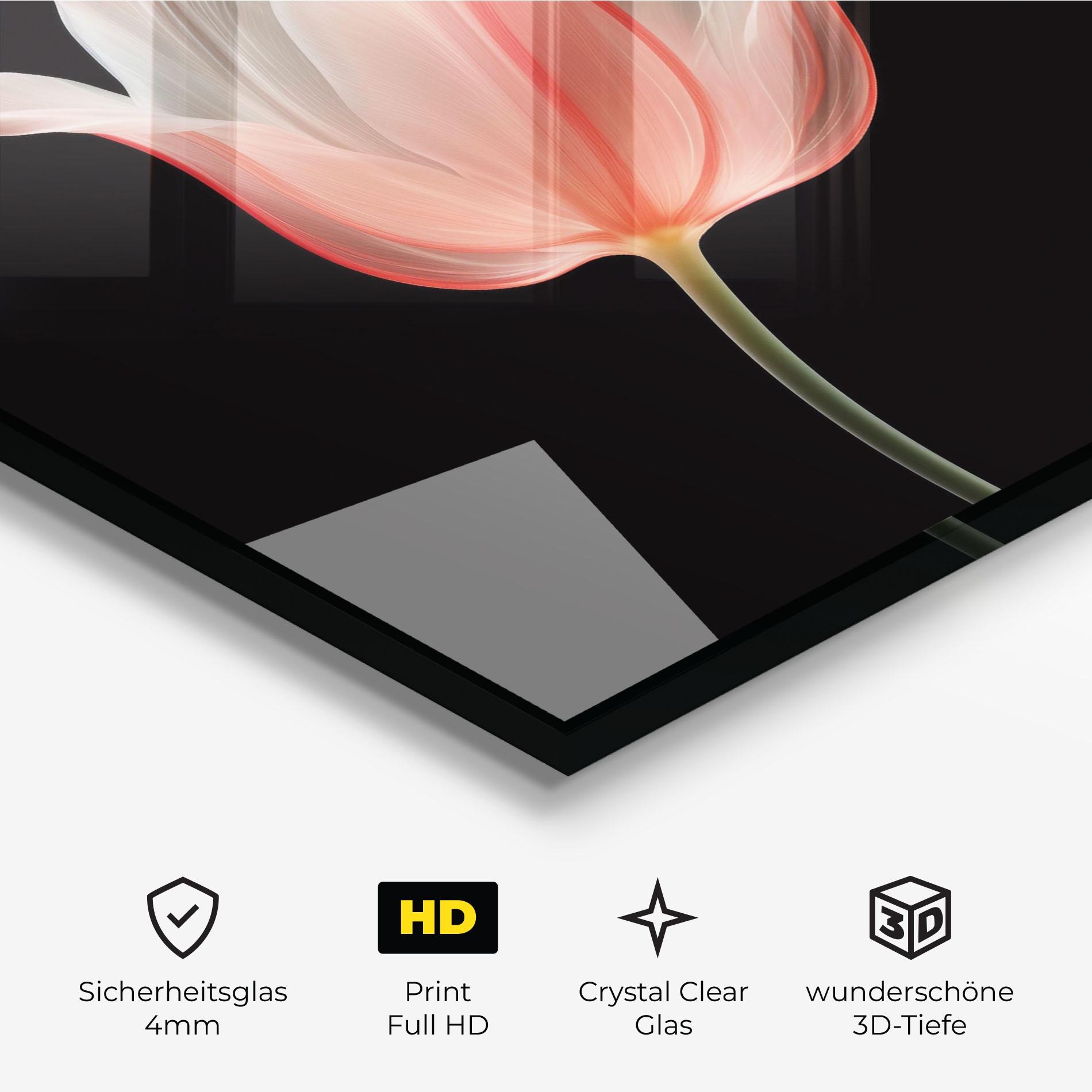 Glasbild Pastel Pink Tulip mockup 3