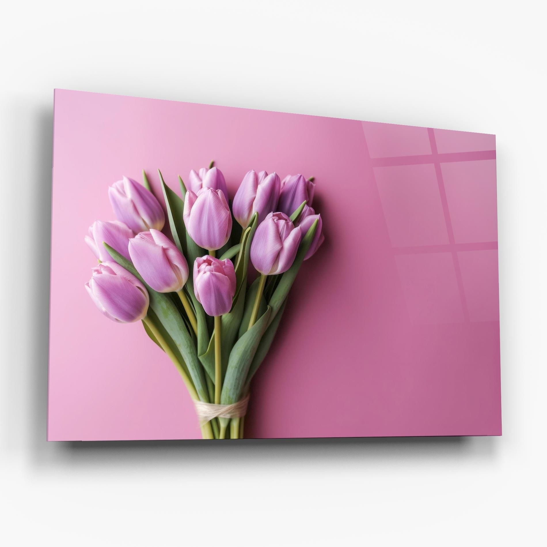 Glasbild Light Purple Bpuquet mockup 6