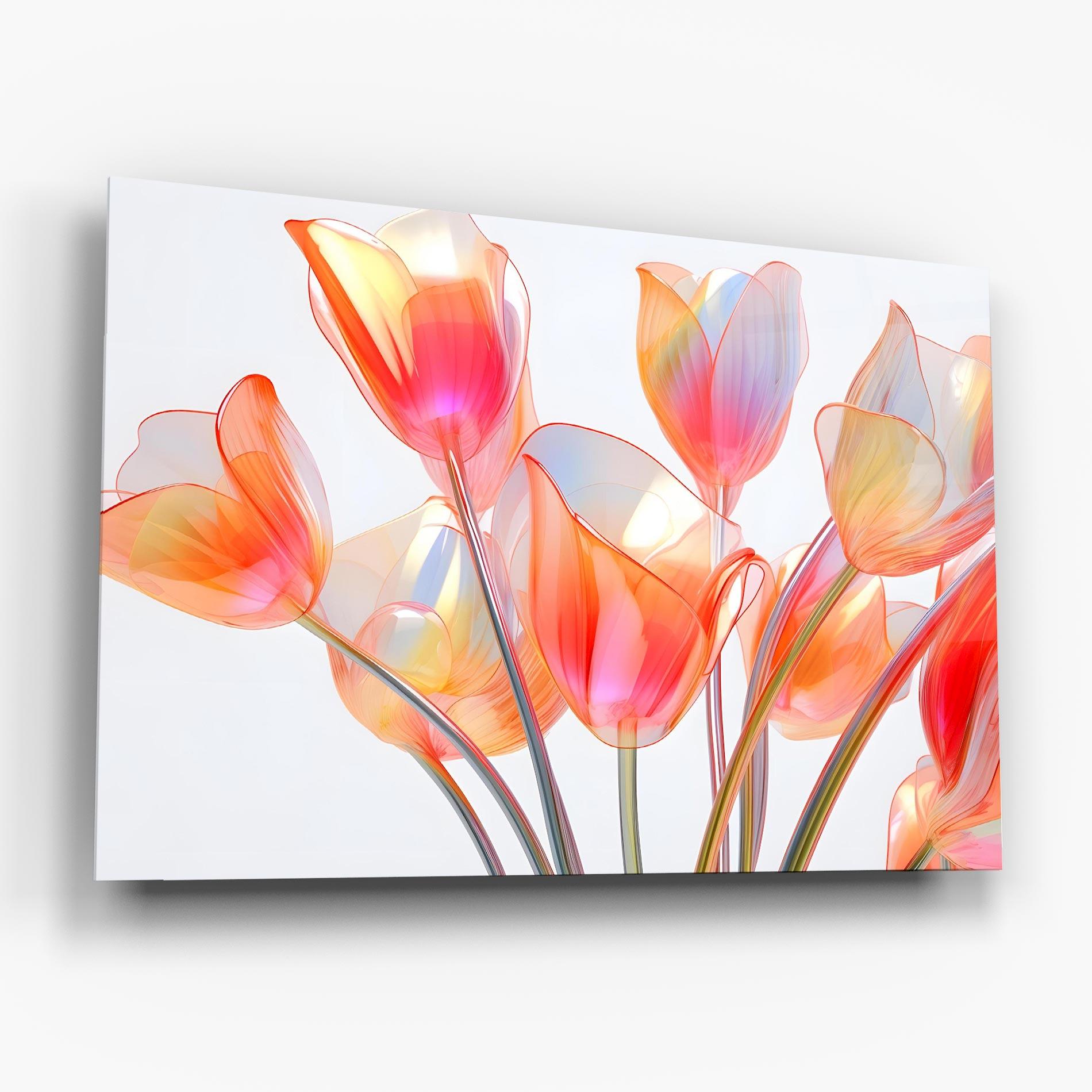 Glasbild Orange Glass Tulip mockup 6