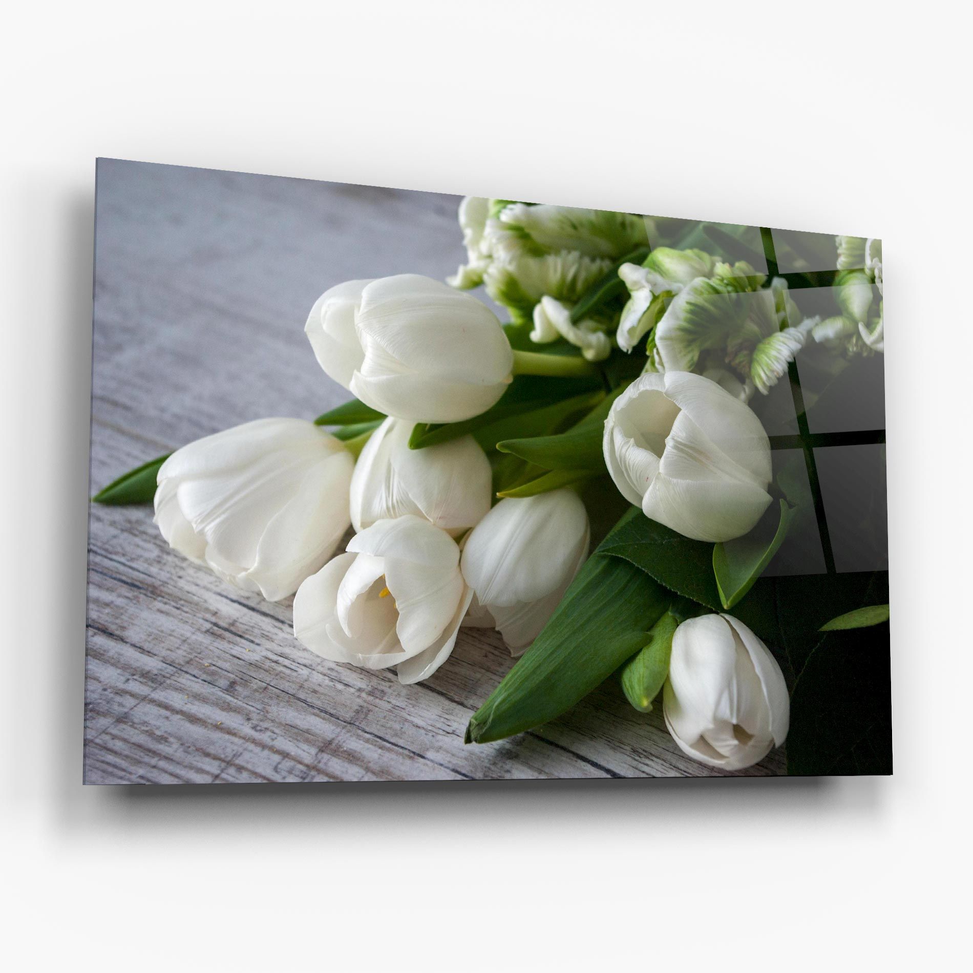 White Tulips Bouquet mockup 6