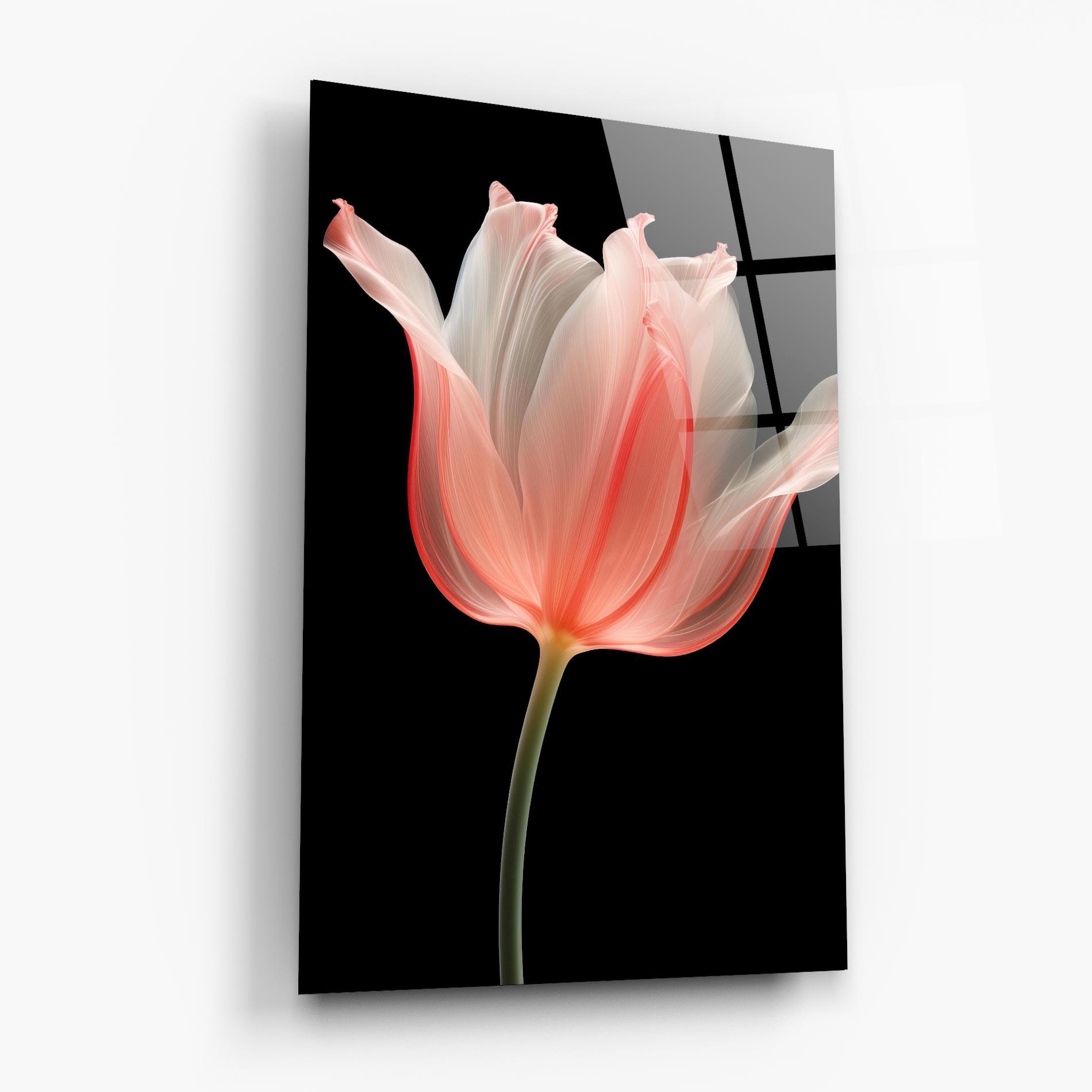 Glasbild Pastel Pink Tulip mockup 6