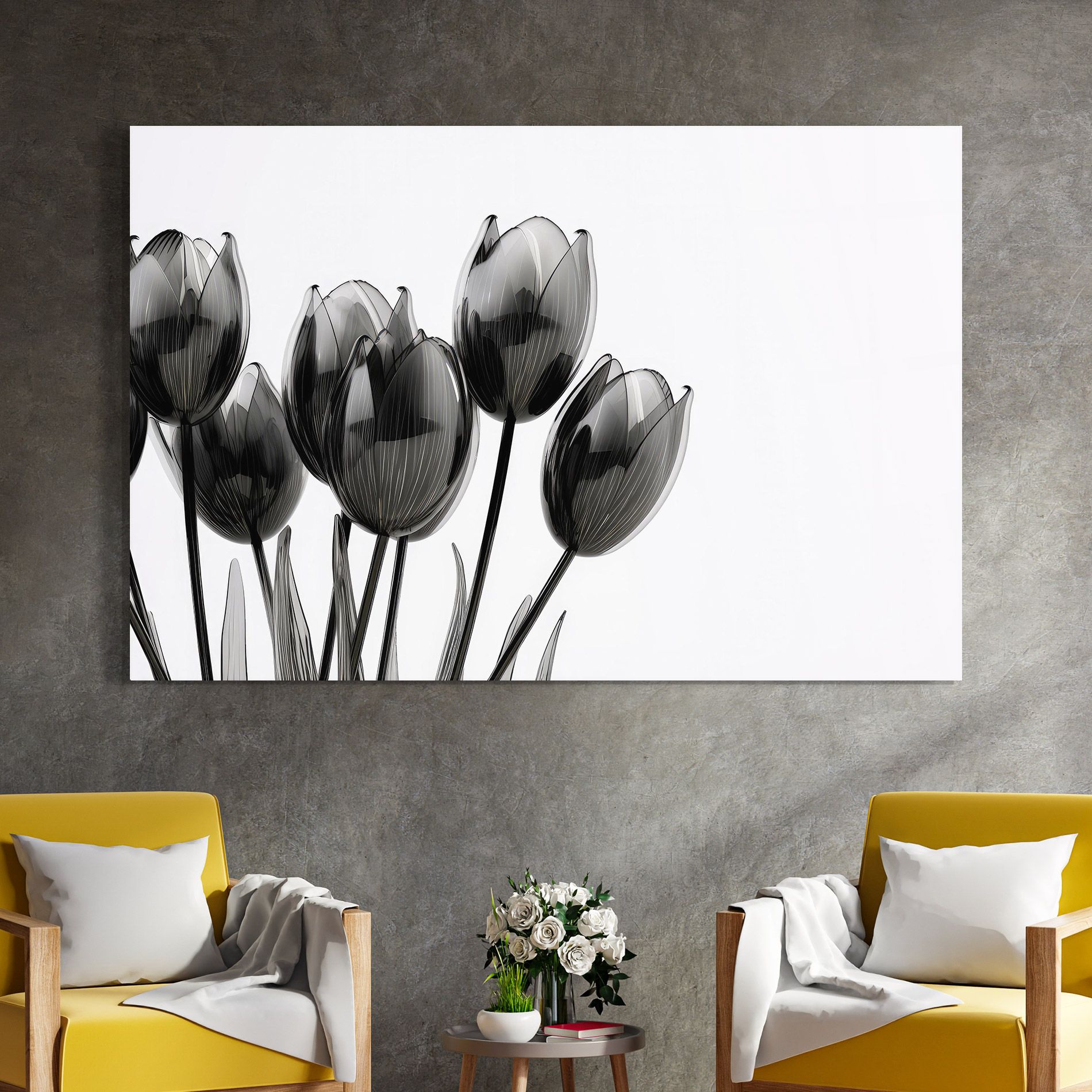 Black Glass Tulips mockup 4