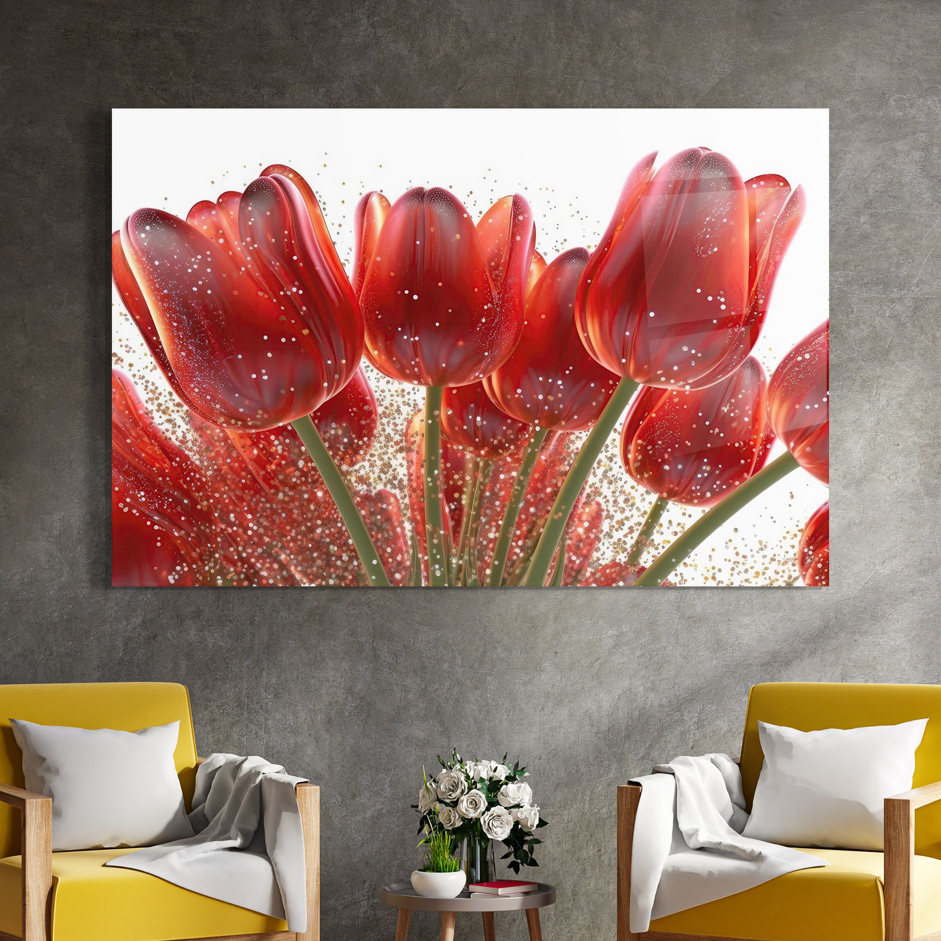 Glitter Red Tulips mockup 4