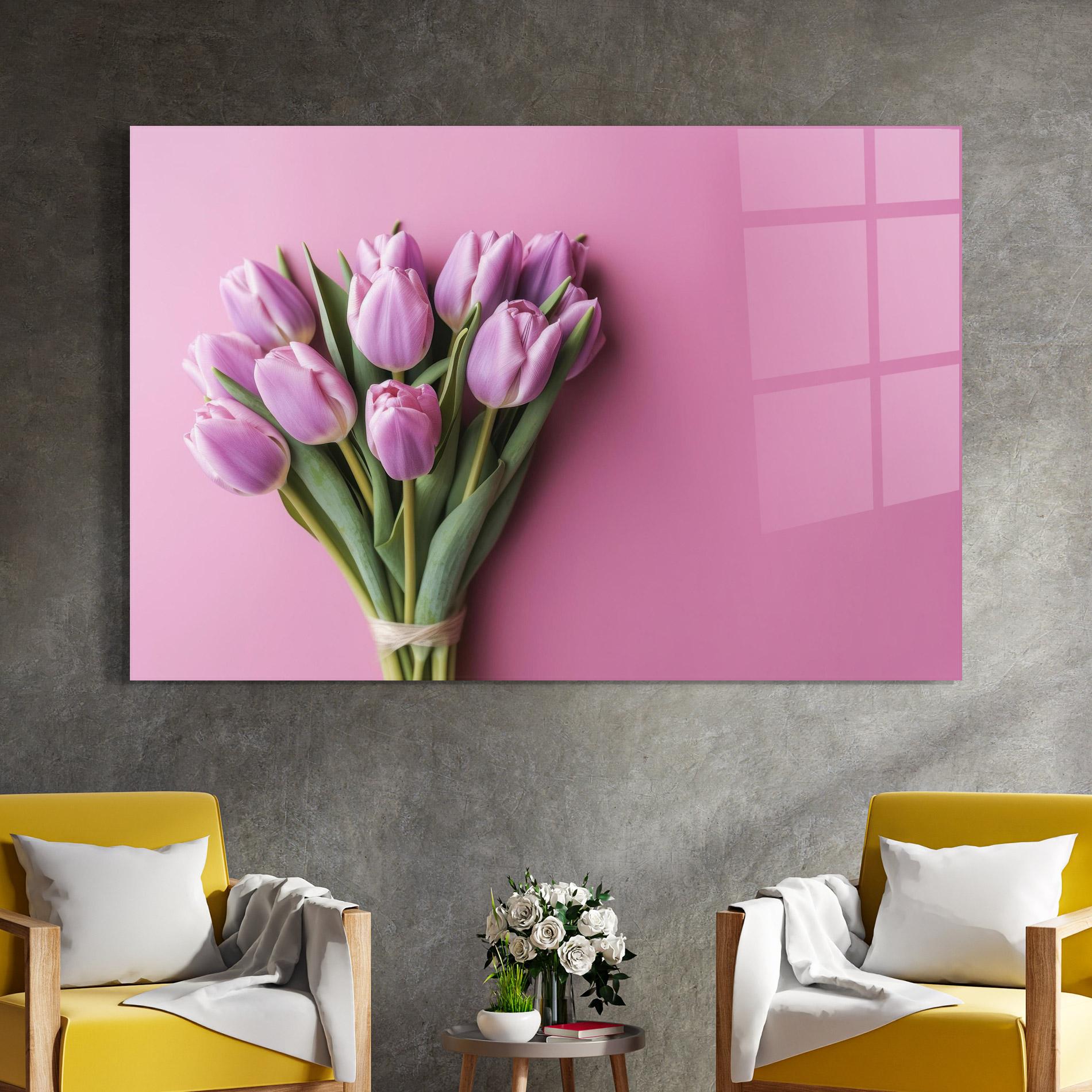 Glasbild Light Purple Bpuquet mockup 4