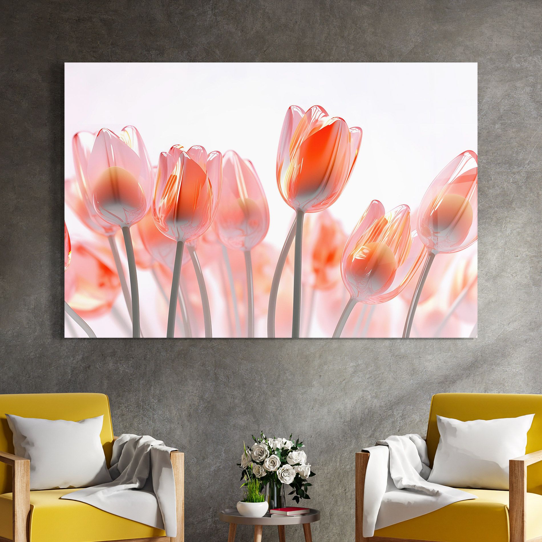 Orange Glass Tulips mockup 4