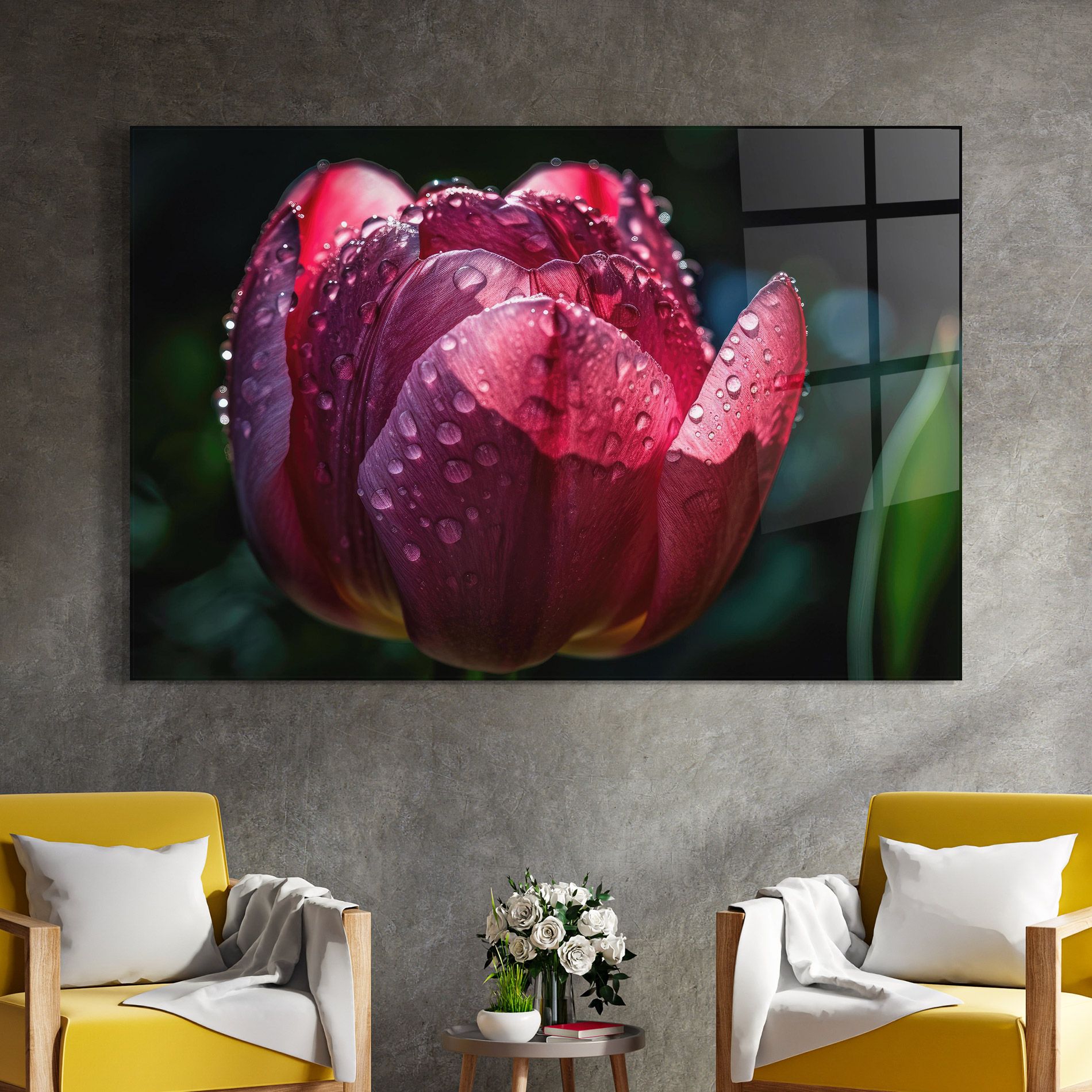 Pink Tulip After Rain mockup 4