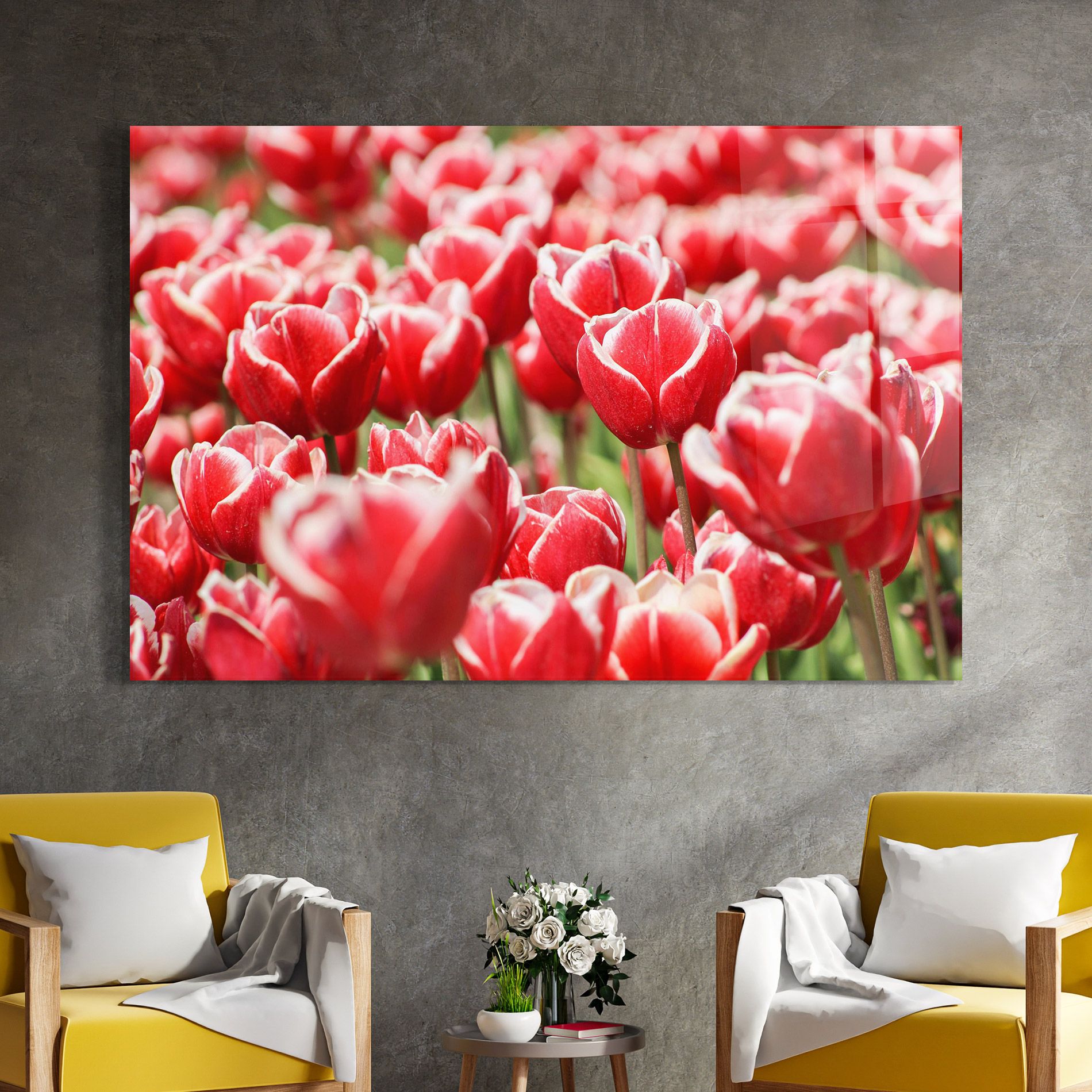 Red White Tulips mockup 4