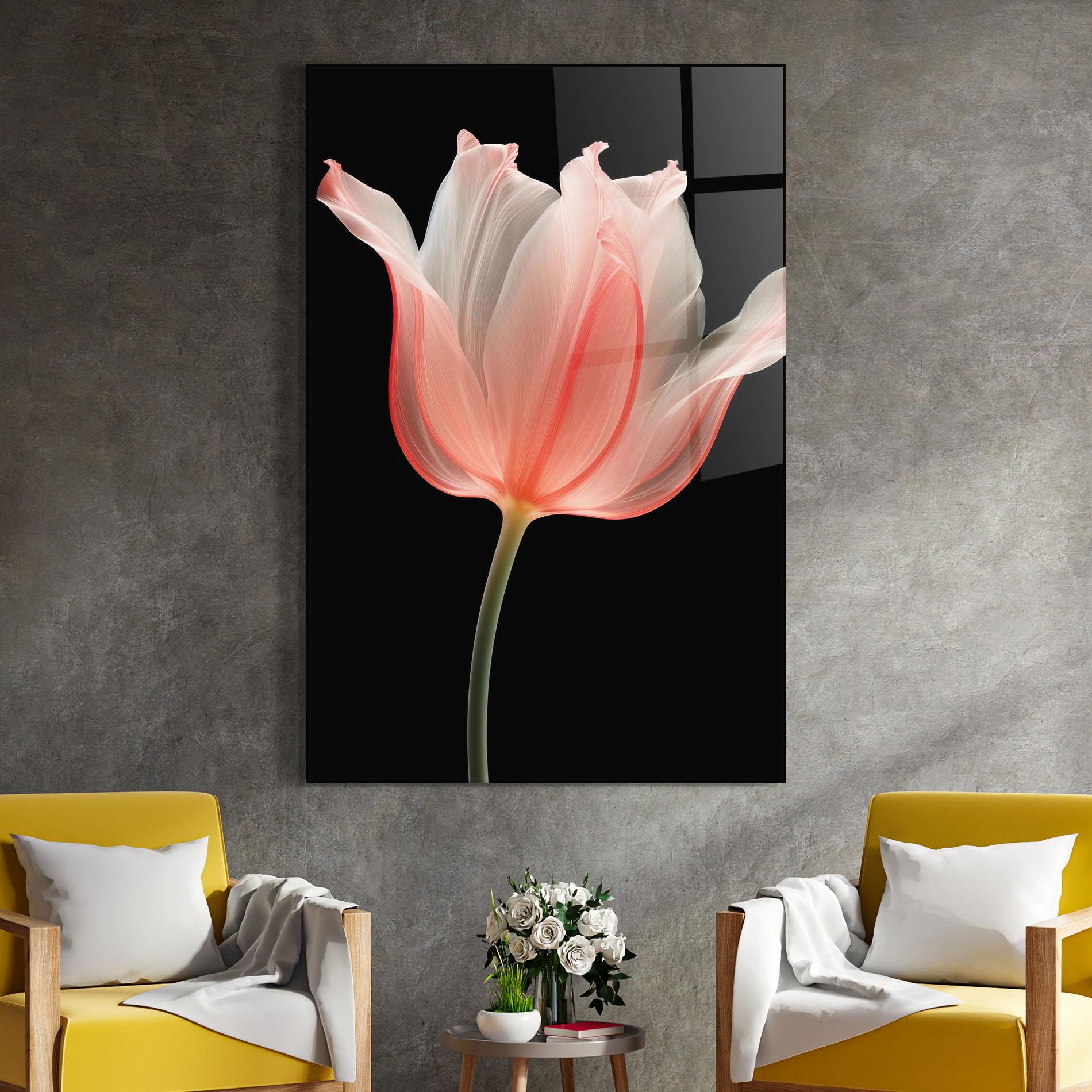 Glasbild Pastel Pink Tulip mockup 4