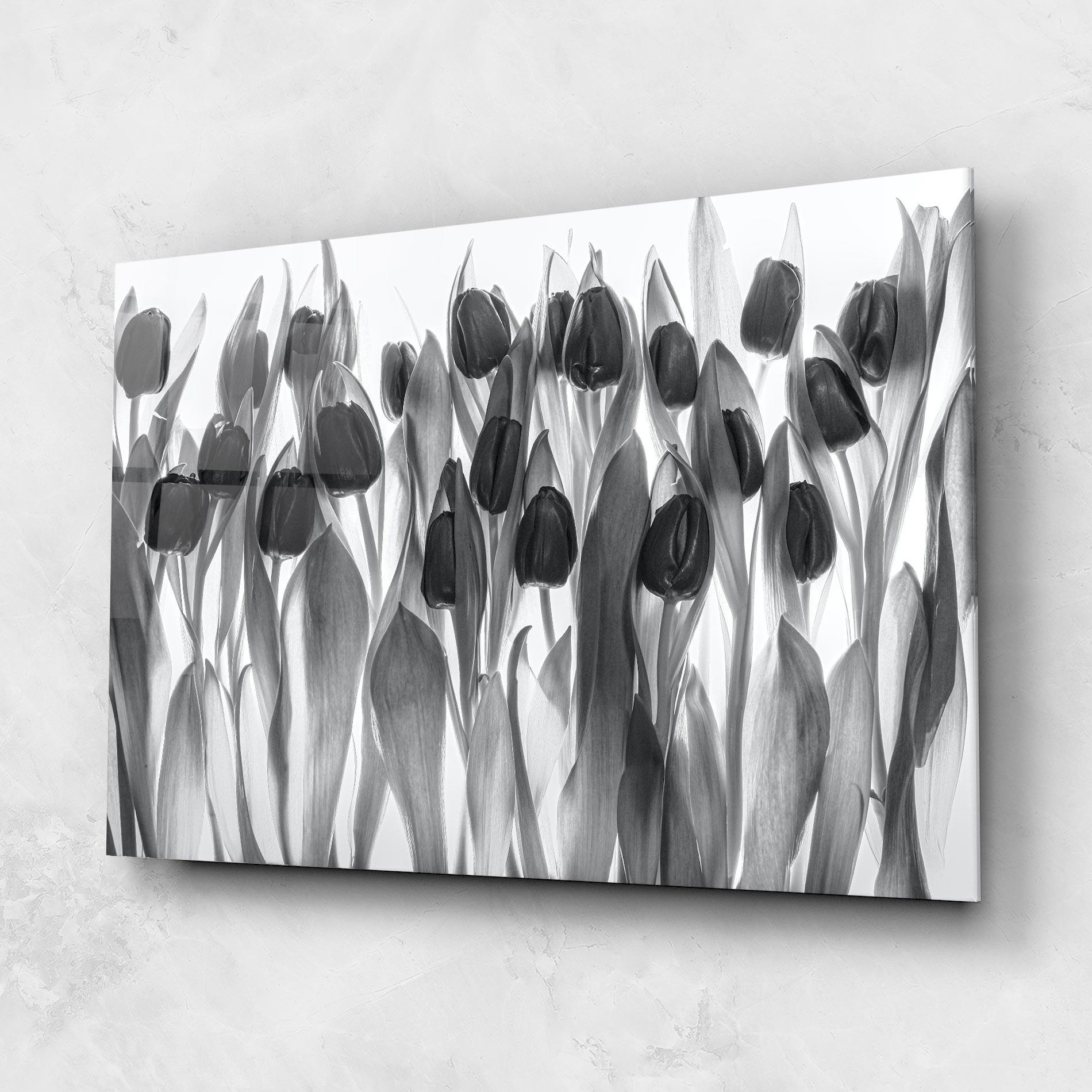 Glasbild Grey Tulips mockup 1