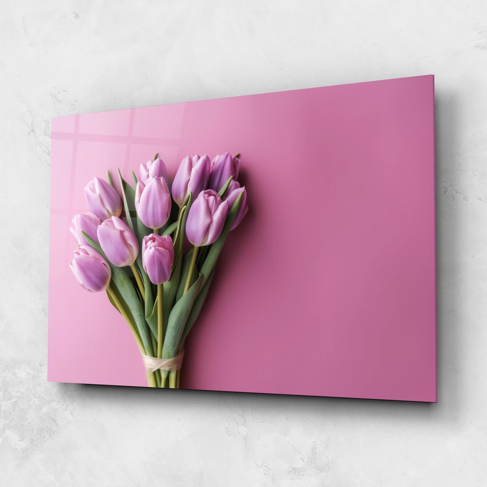 Glasbild Light Purple Bpuquet mockup 1