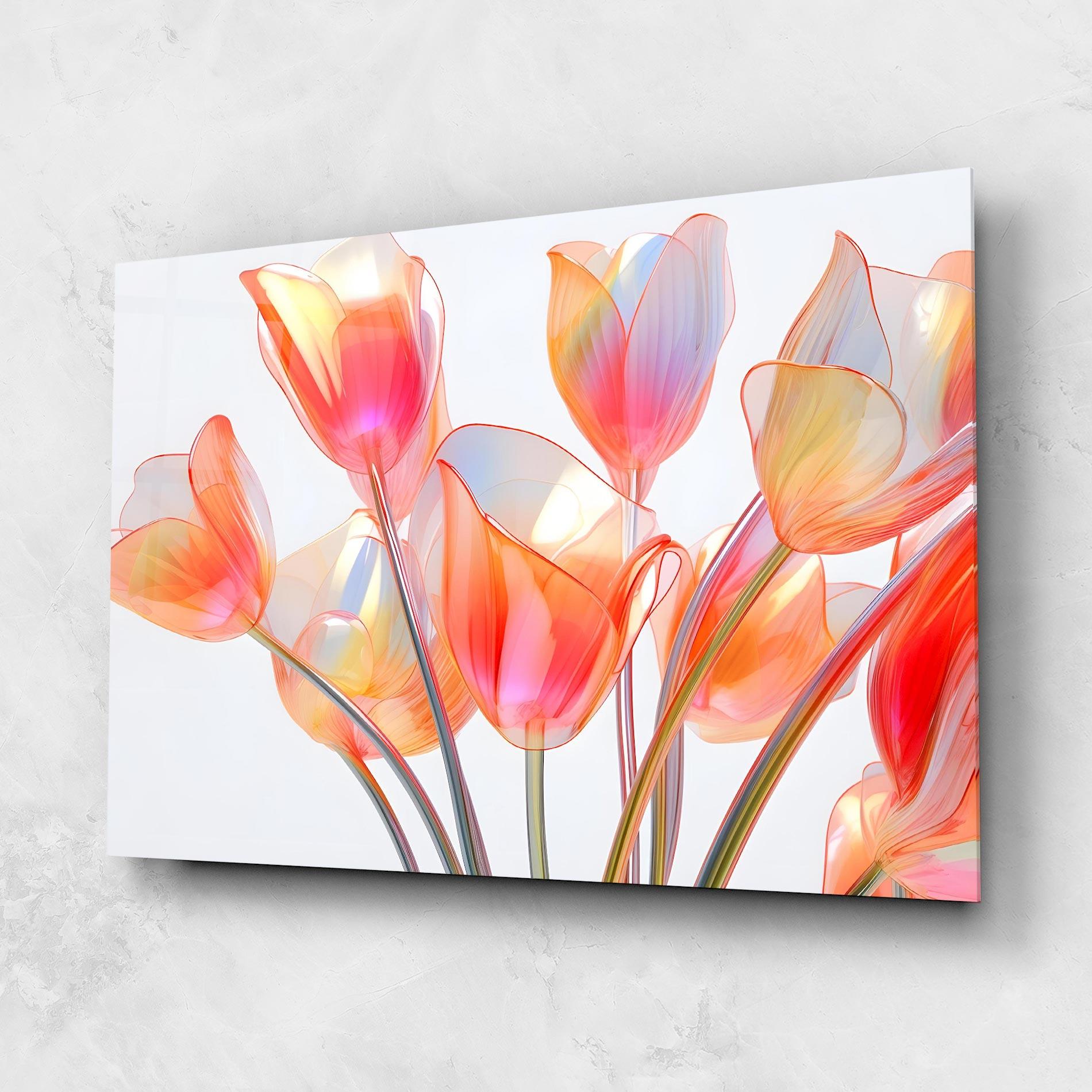 Glasbild Orange Glass Tulip mockup 1