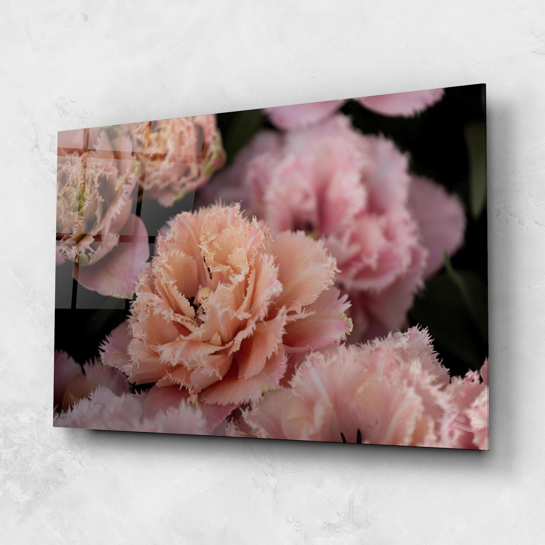 Glasbild Pastel Fringed Tulips mockup 1