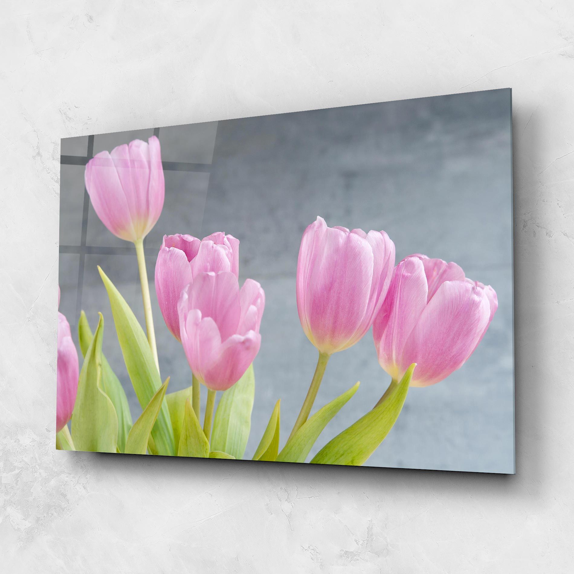 Pink Pastel Tulip On Grey mockup 1