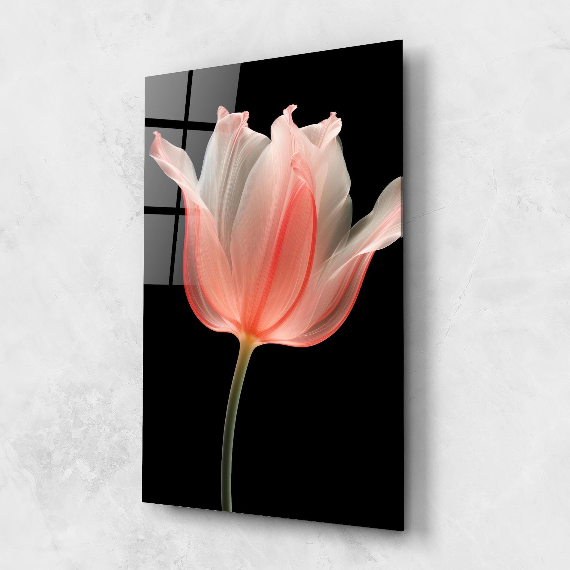 Glasbild Pastel Pink Tulip mockup 1