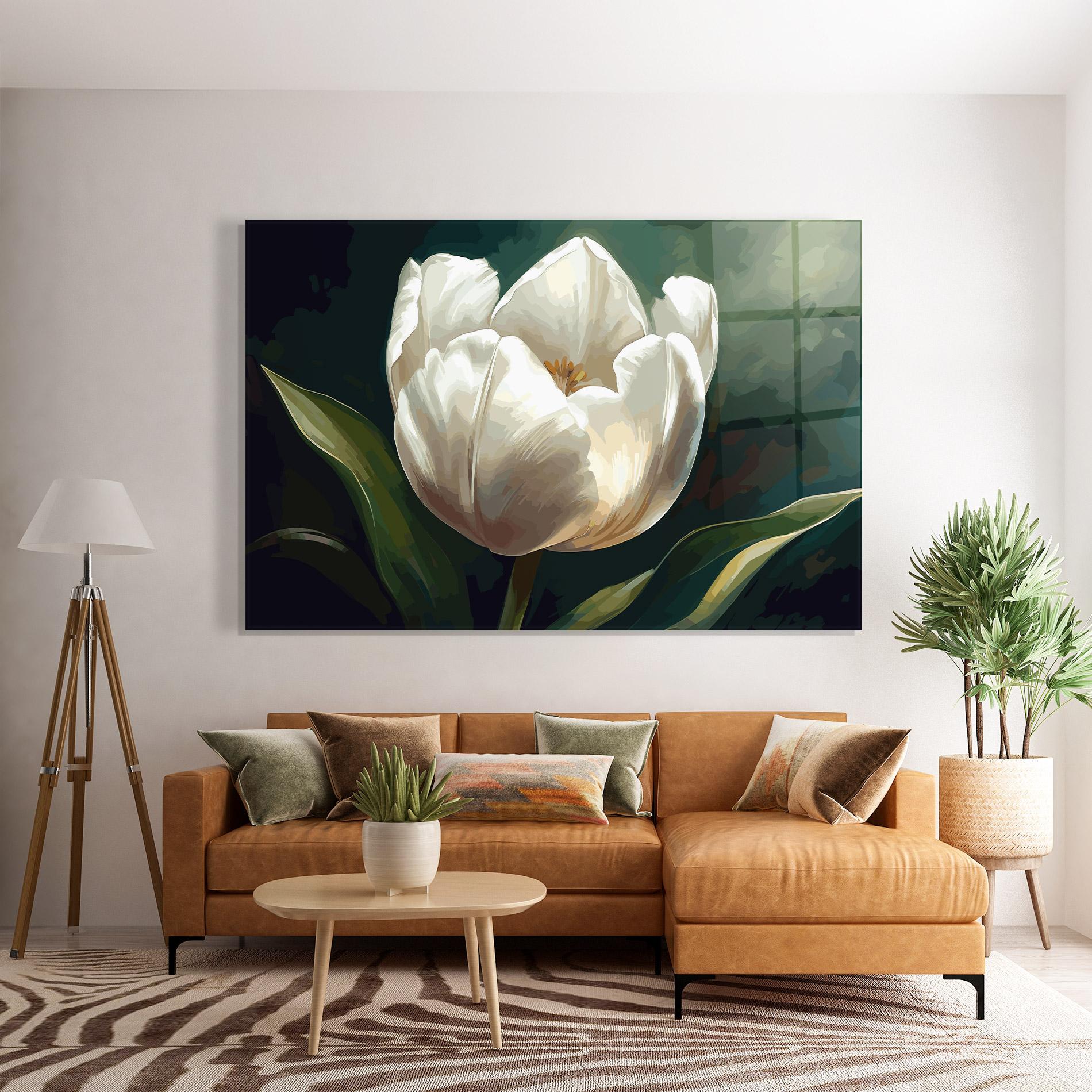 Glasbild Tulip Art mockup 7