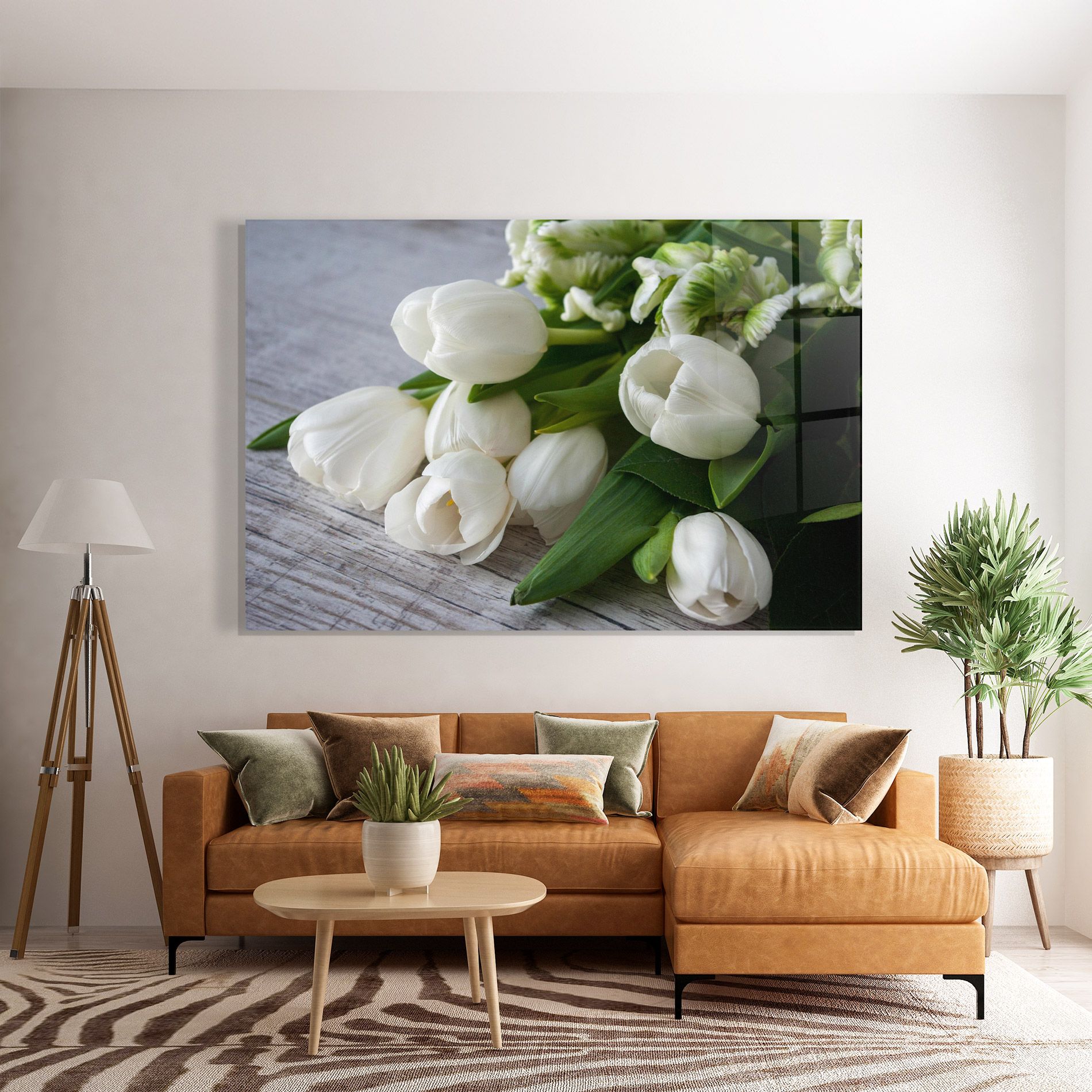 White Tulips Bouquet mockup 7