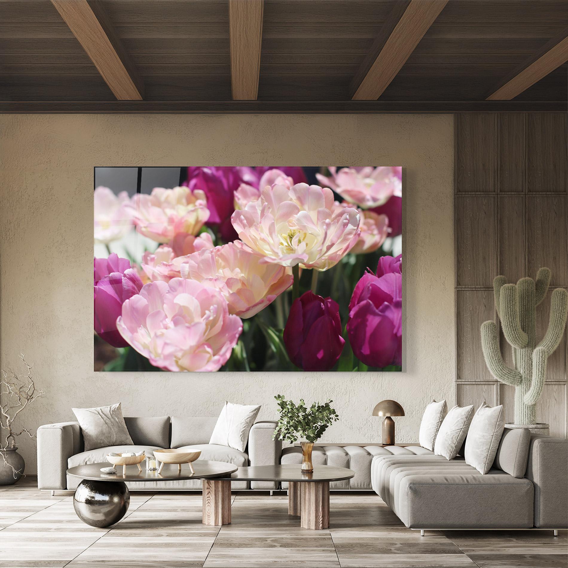 Glasbild Opened Tulips mockup 8