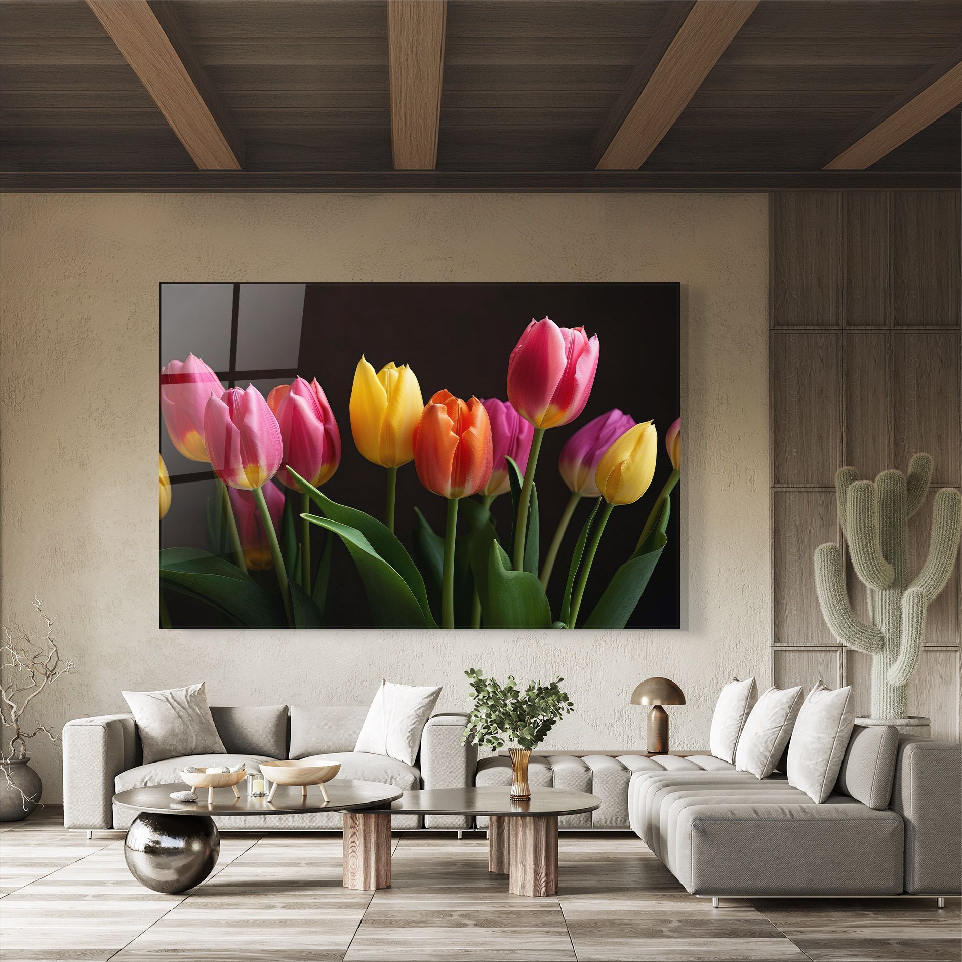 Purple Yellow Tulips mockup 8