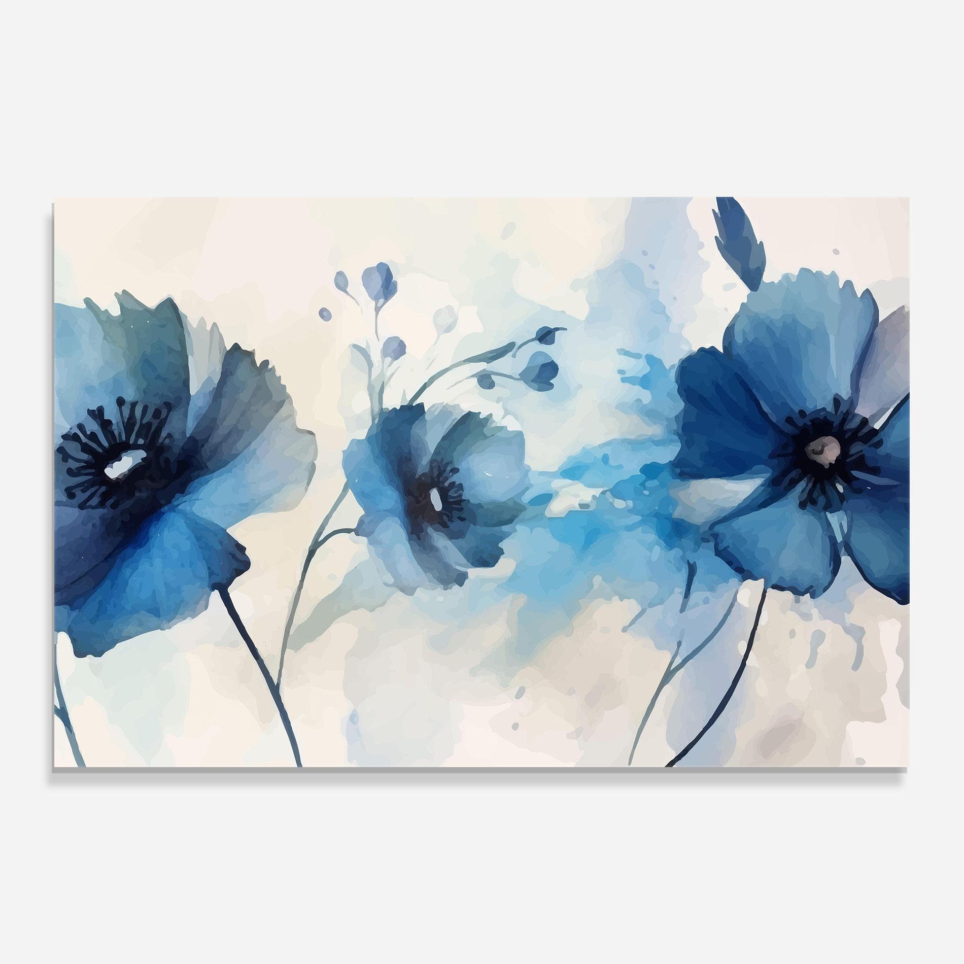 Glasbild Blue Poppies mockup 0