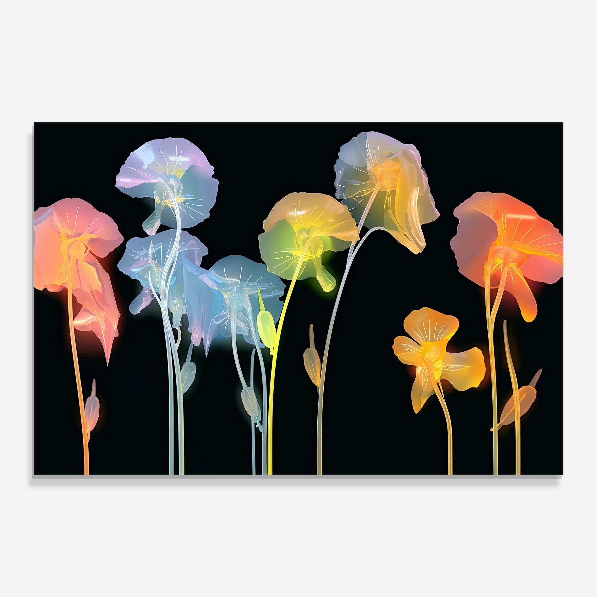 Glasbild Neon Poppy mockup 0