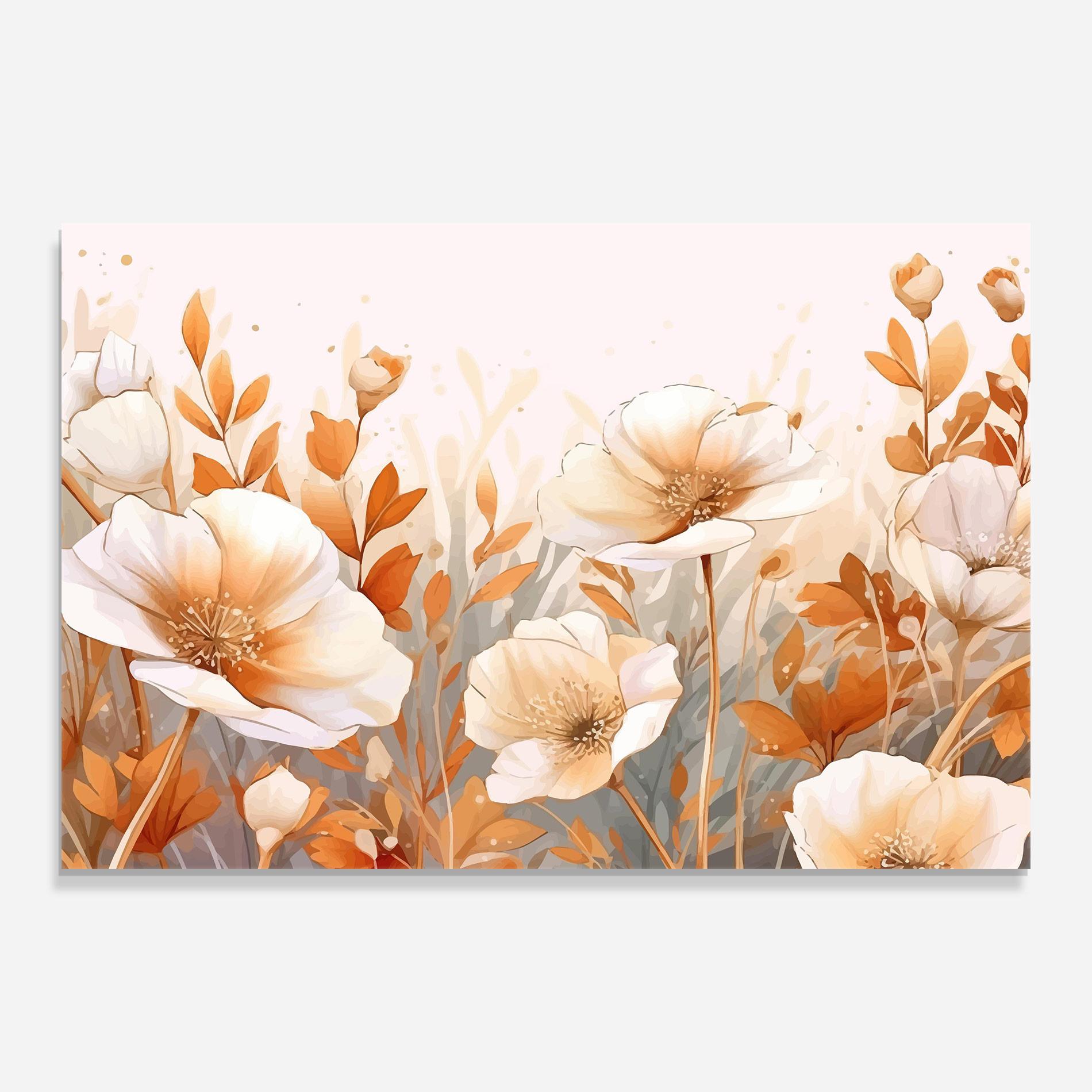 Glasbild Orange Cream Poppy mockup 0