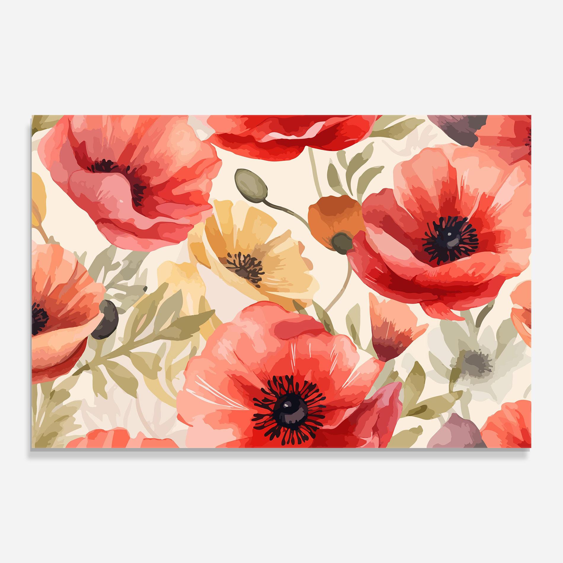 Glasbild Orange Red Poppy mockup 0