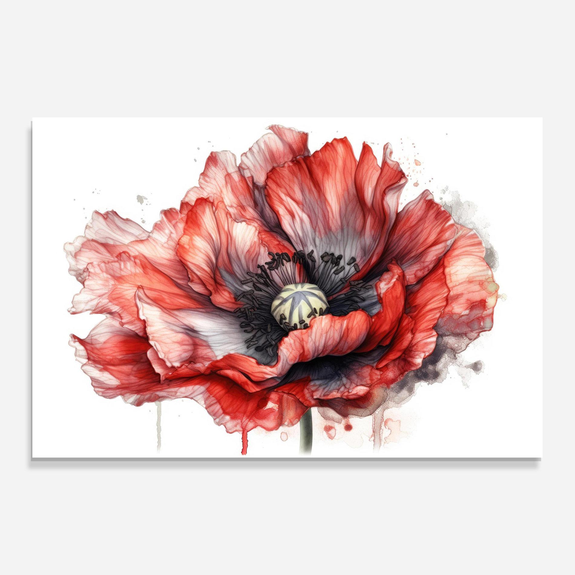 Glasbild Painted Red Poppy mockup 0