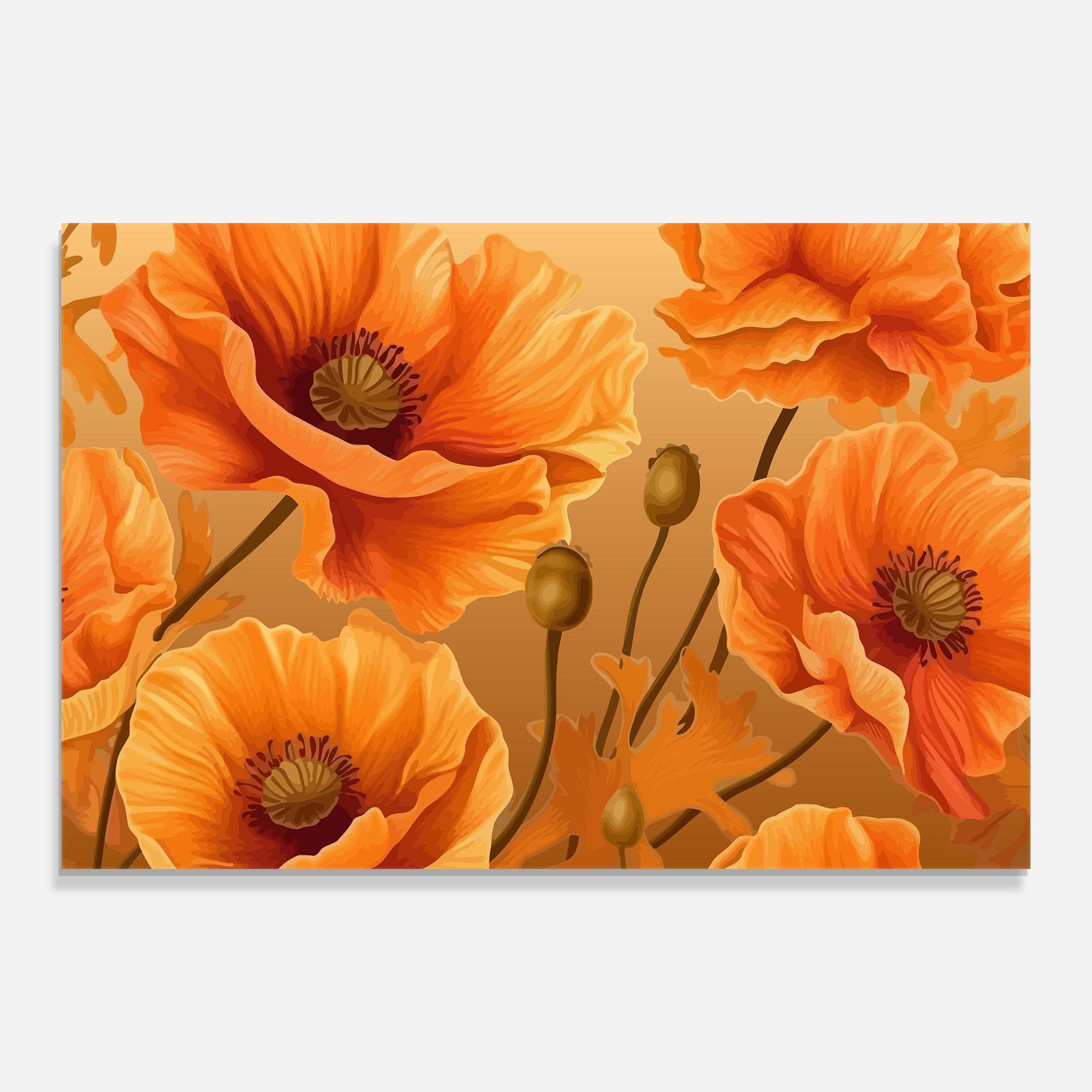 Glasbild Pastel Orange Poppy mockup 0