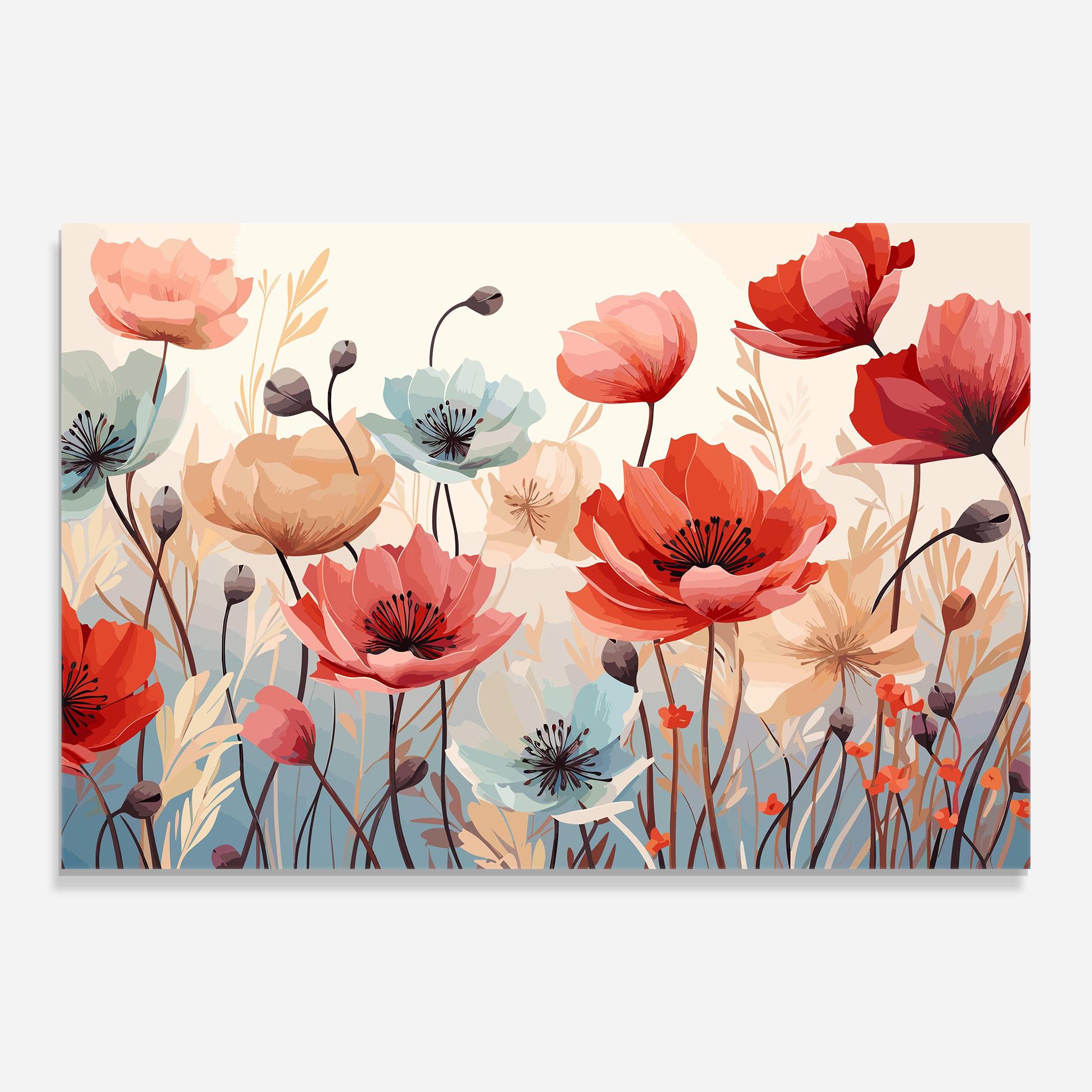 Glasbild Poppy Pretty Field mockup 0