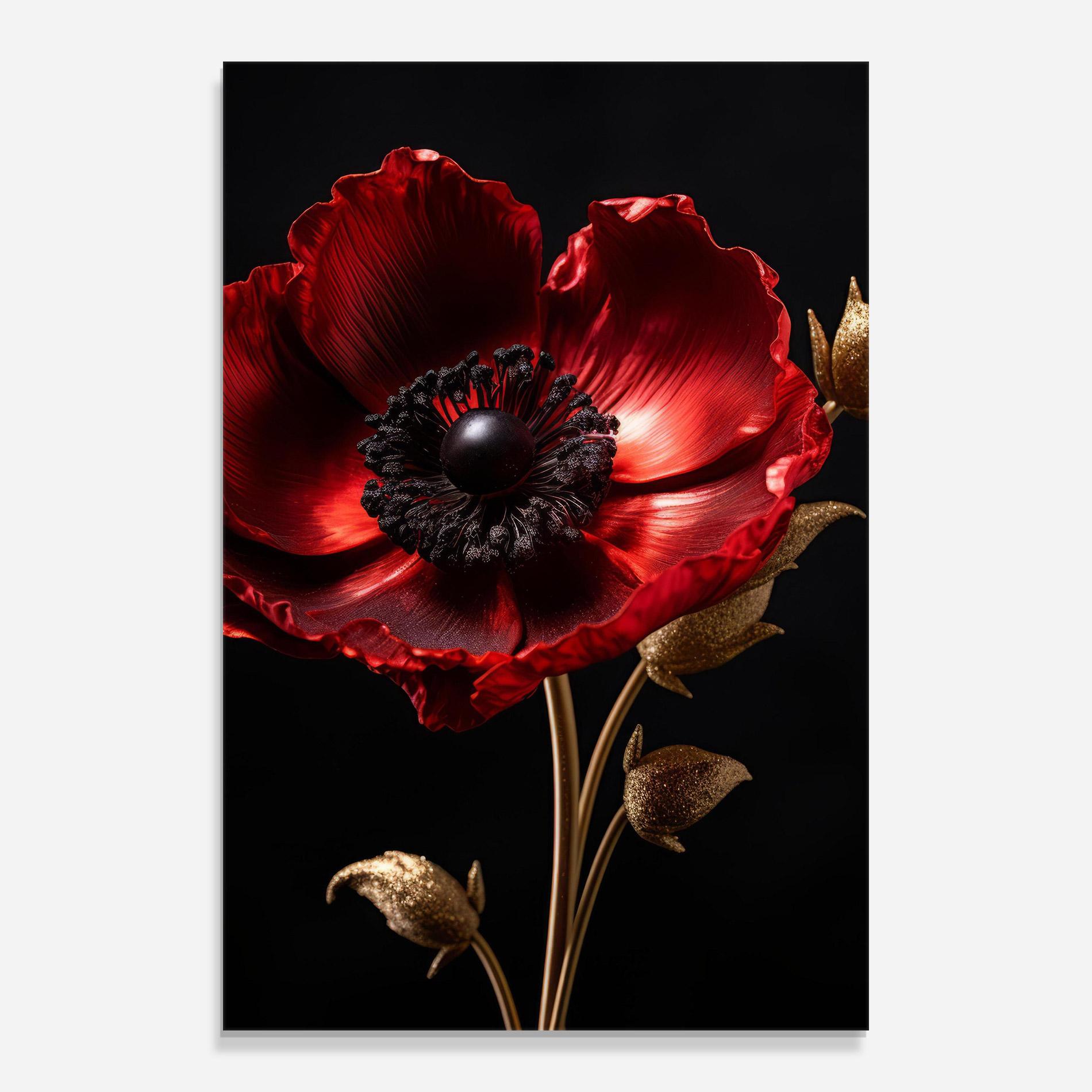 Glasbild Dark Red Poppy mockup 0