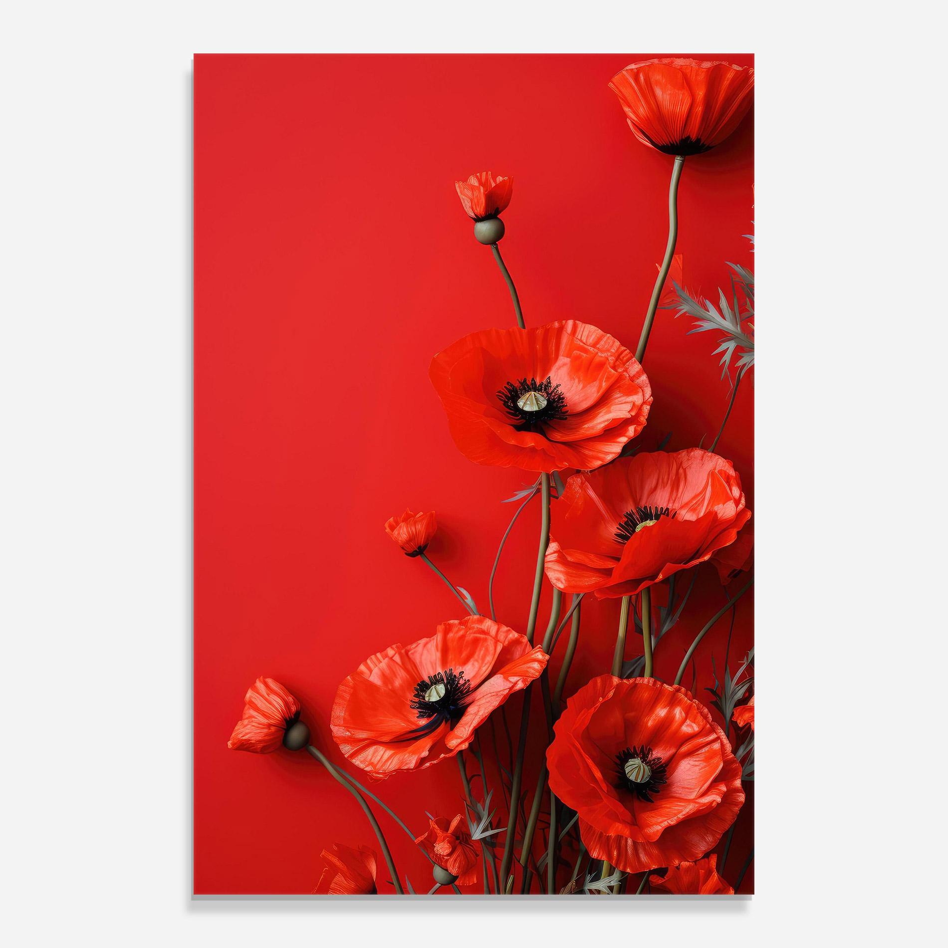 Glasbild Poppies On The Table mockup 0