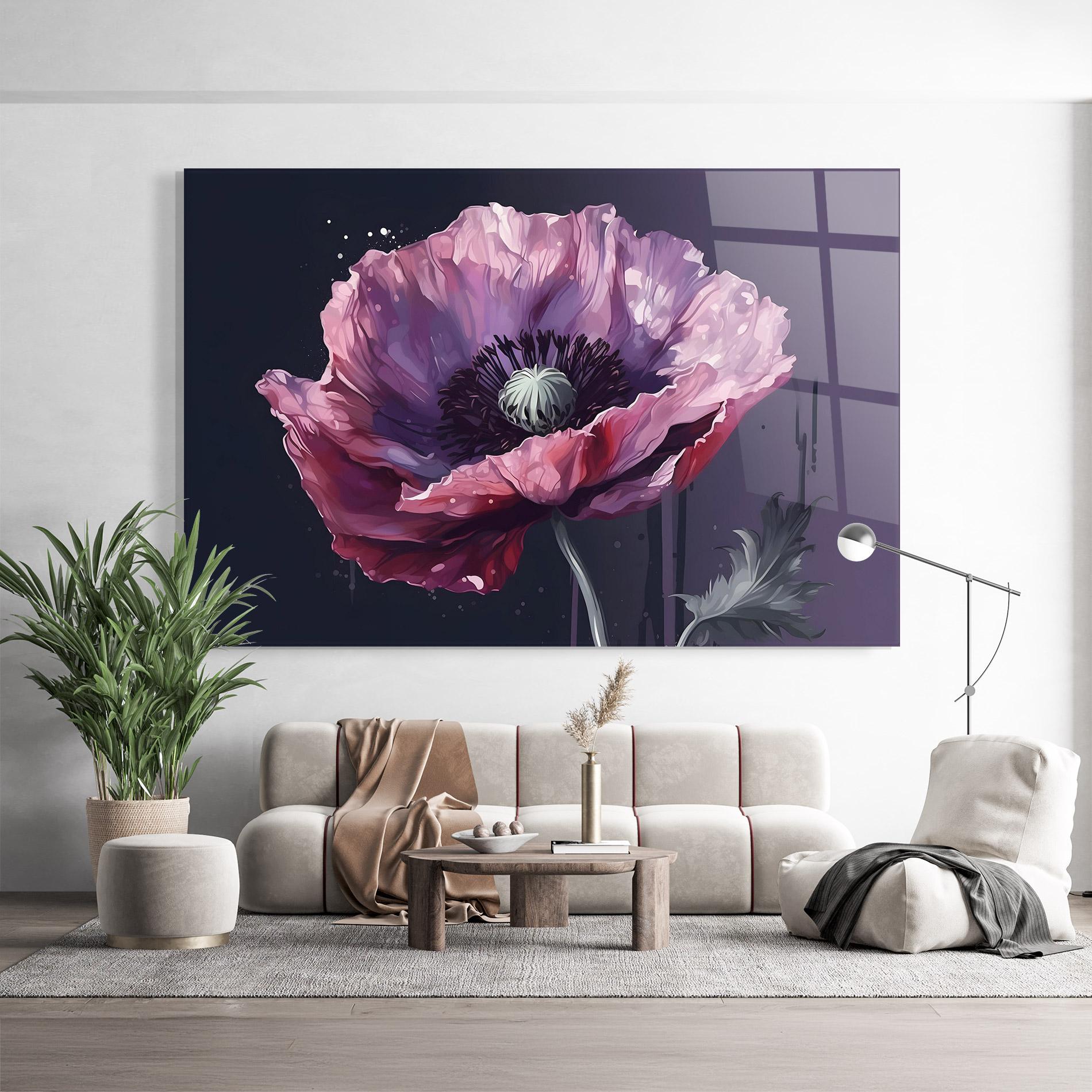 Glasbild Light Purple Poppy mockup 9