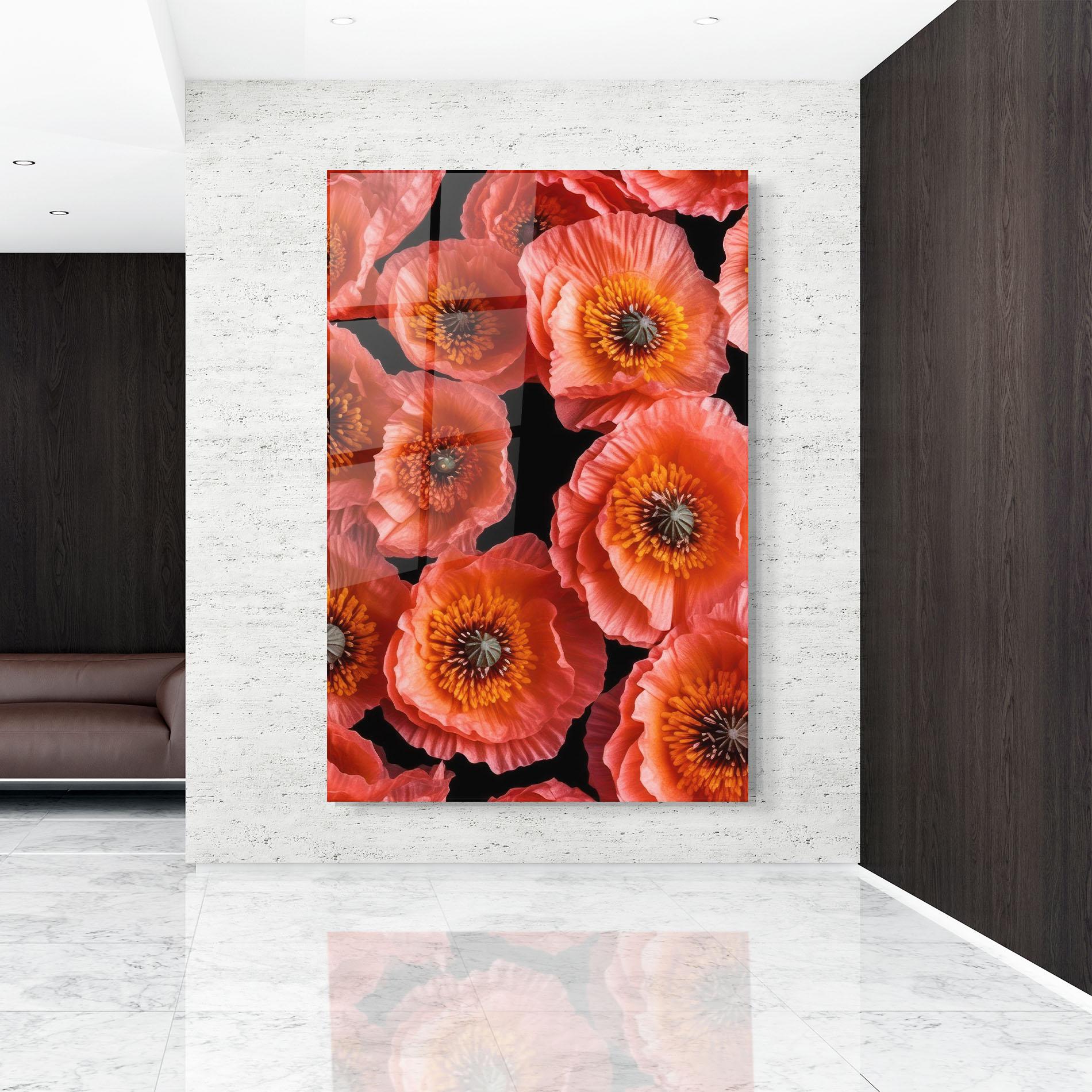 Glasbild Light Red Poppies mockup 9