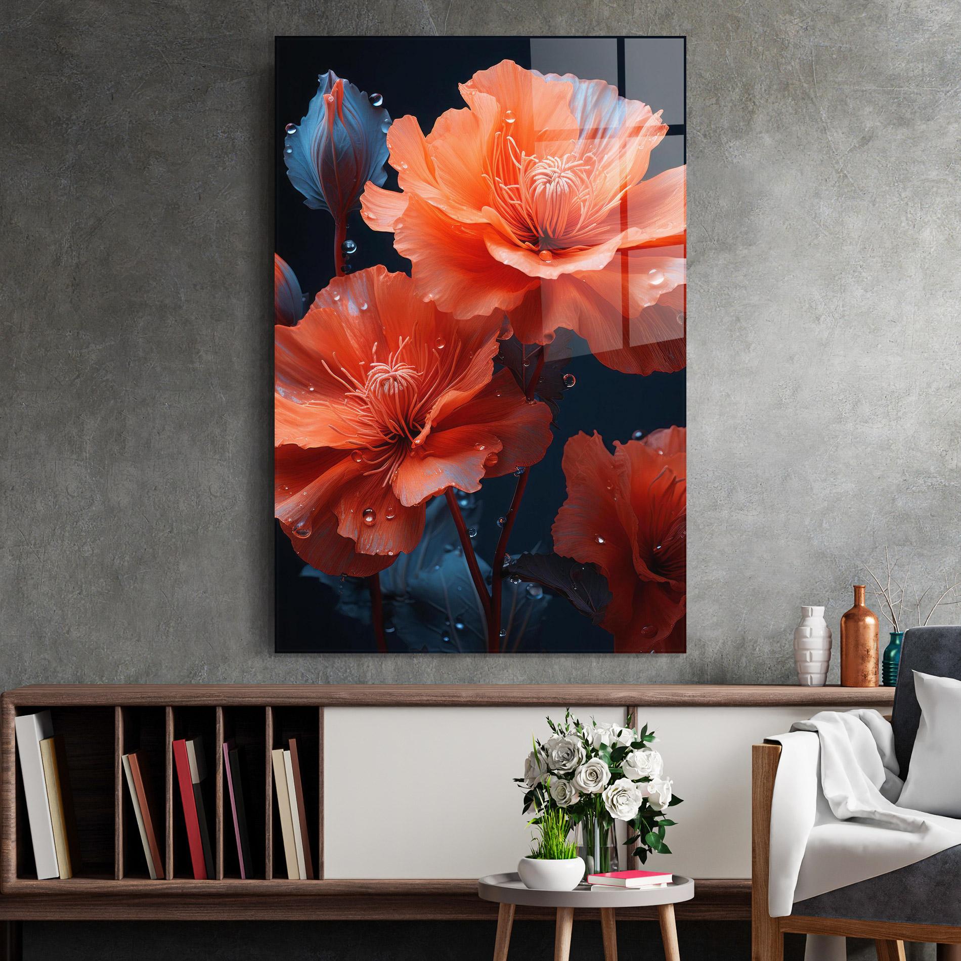 Glasbild Orange Poppy mockup 2