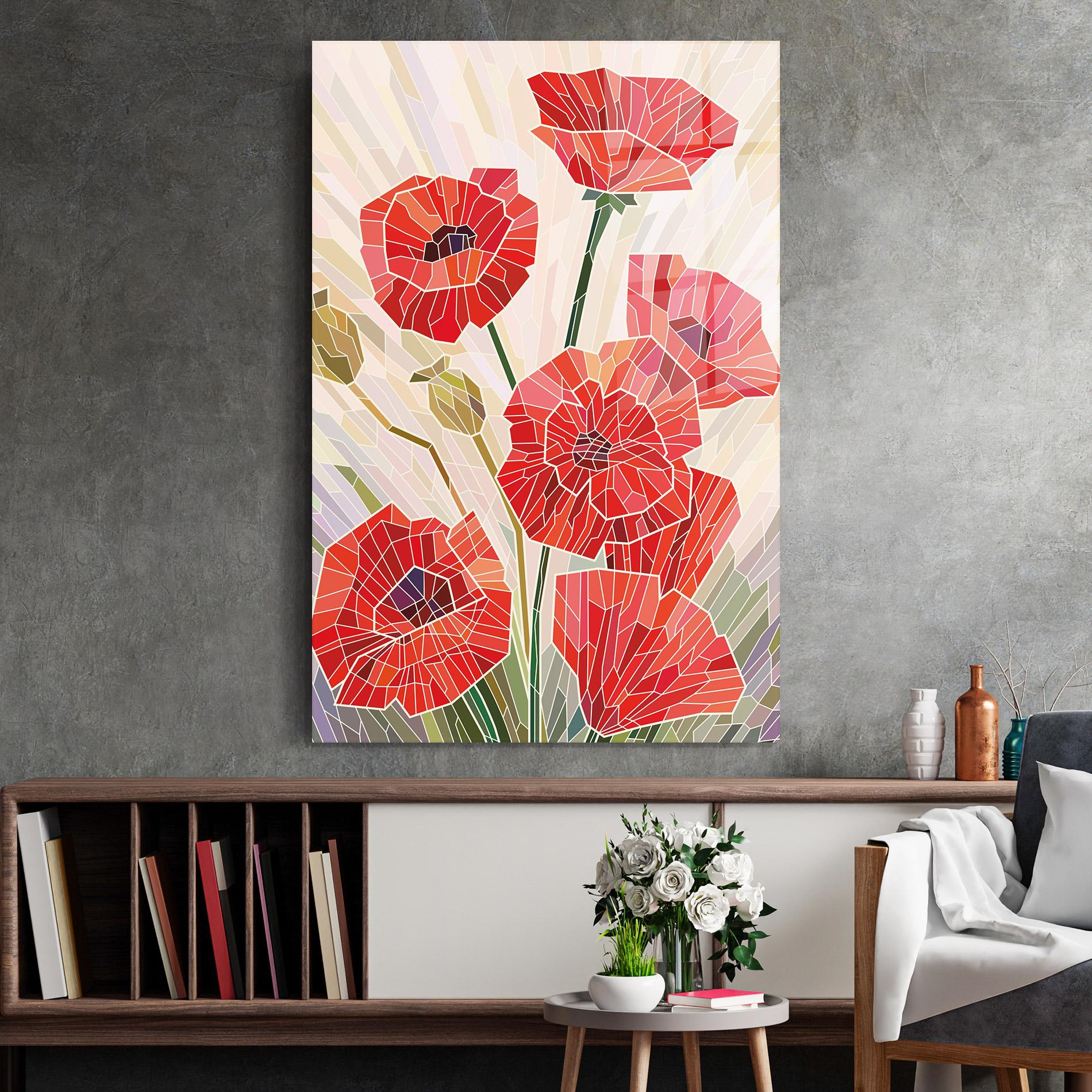 Glasbild Poppy Glass mockup 2
