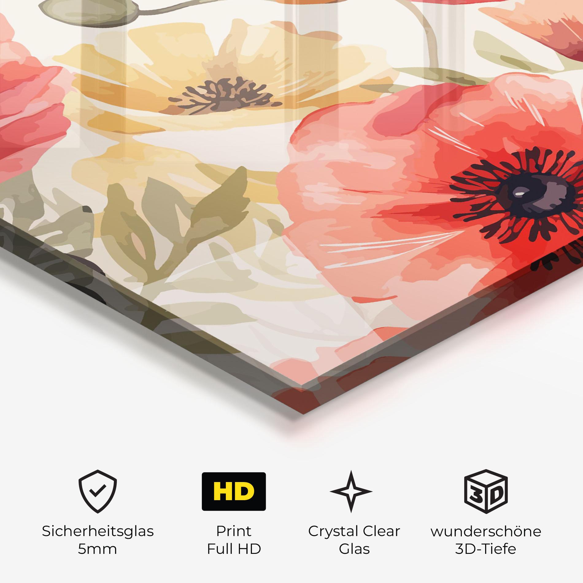 Glasbild Orange Red Poppy mockup 3