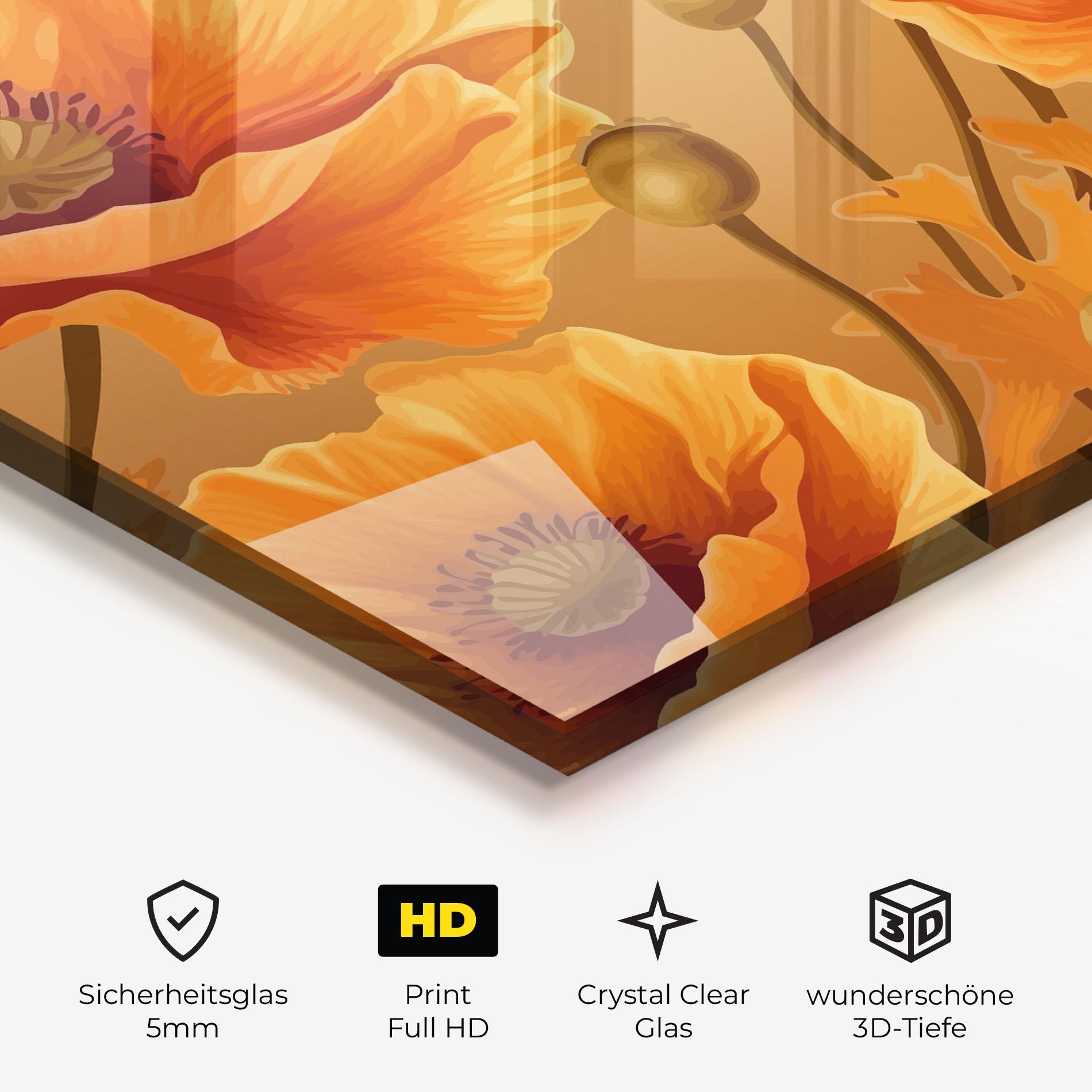 Glasbild Pastel Orange Poppy mockup 3