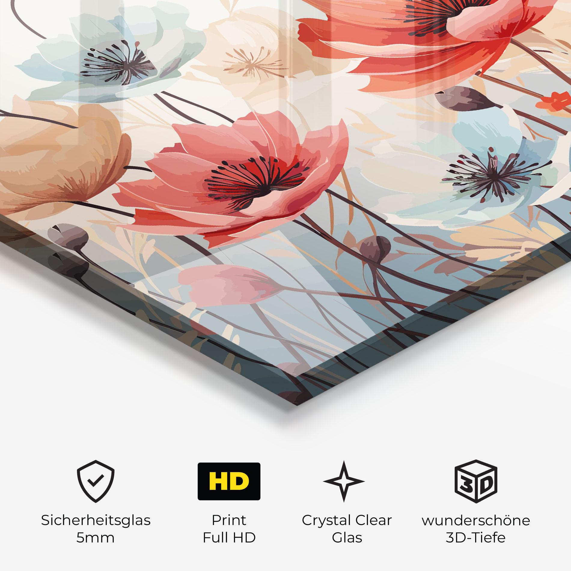 Glasbild Poppy Pretty Field mockup 3