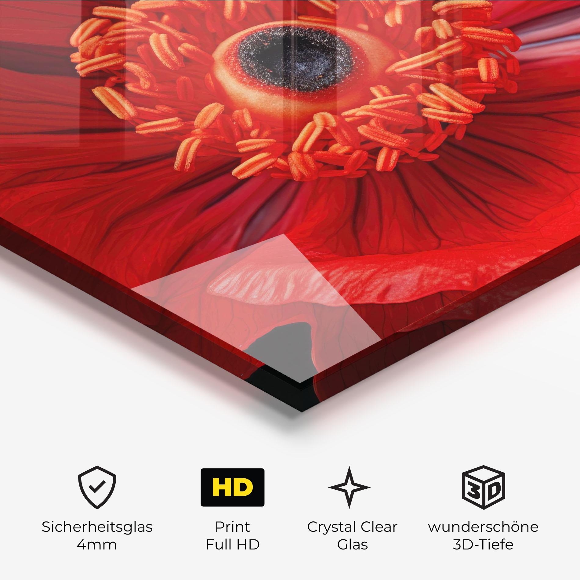 Glasbild Big Poppy Close Up mockup 3