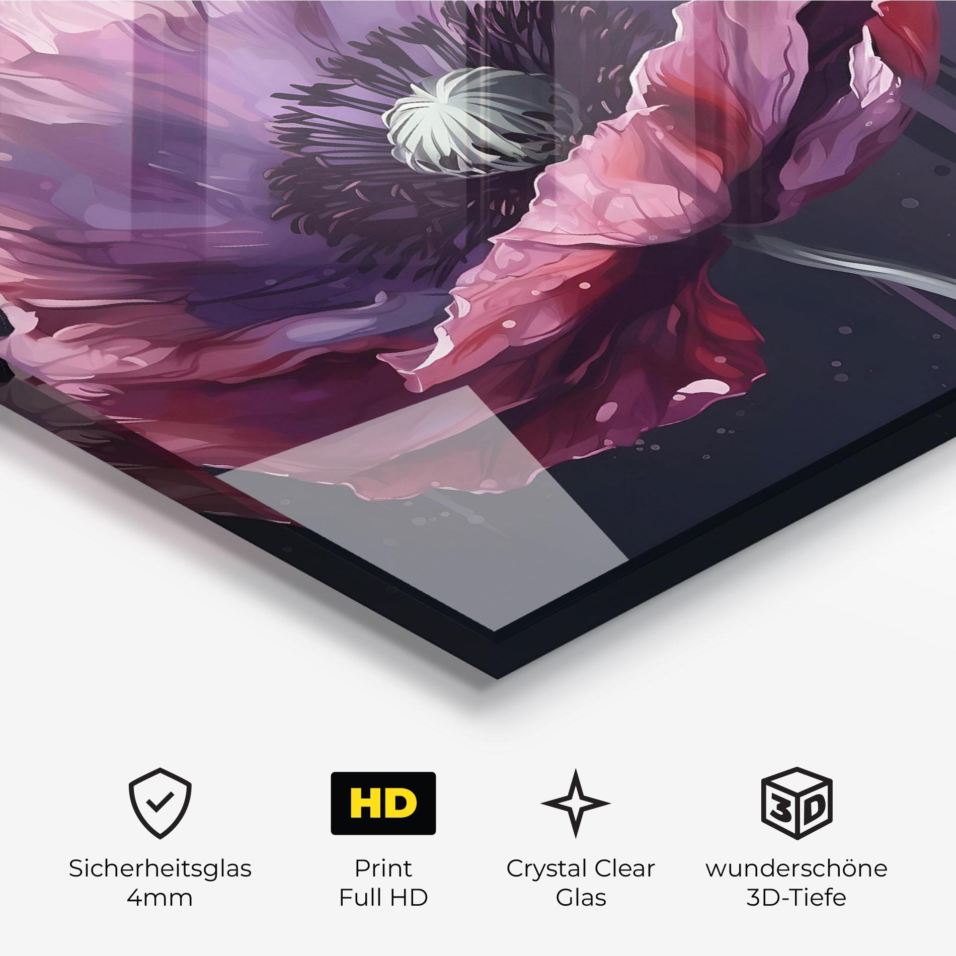 Glasbild Light Purple Poppy mockup 3