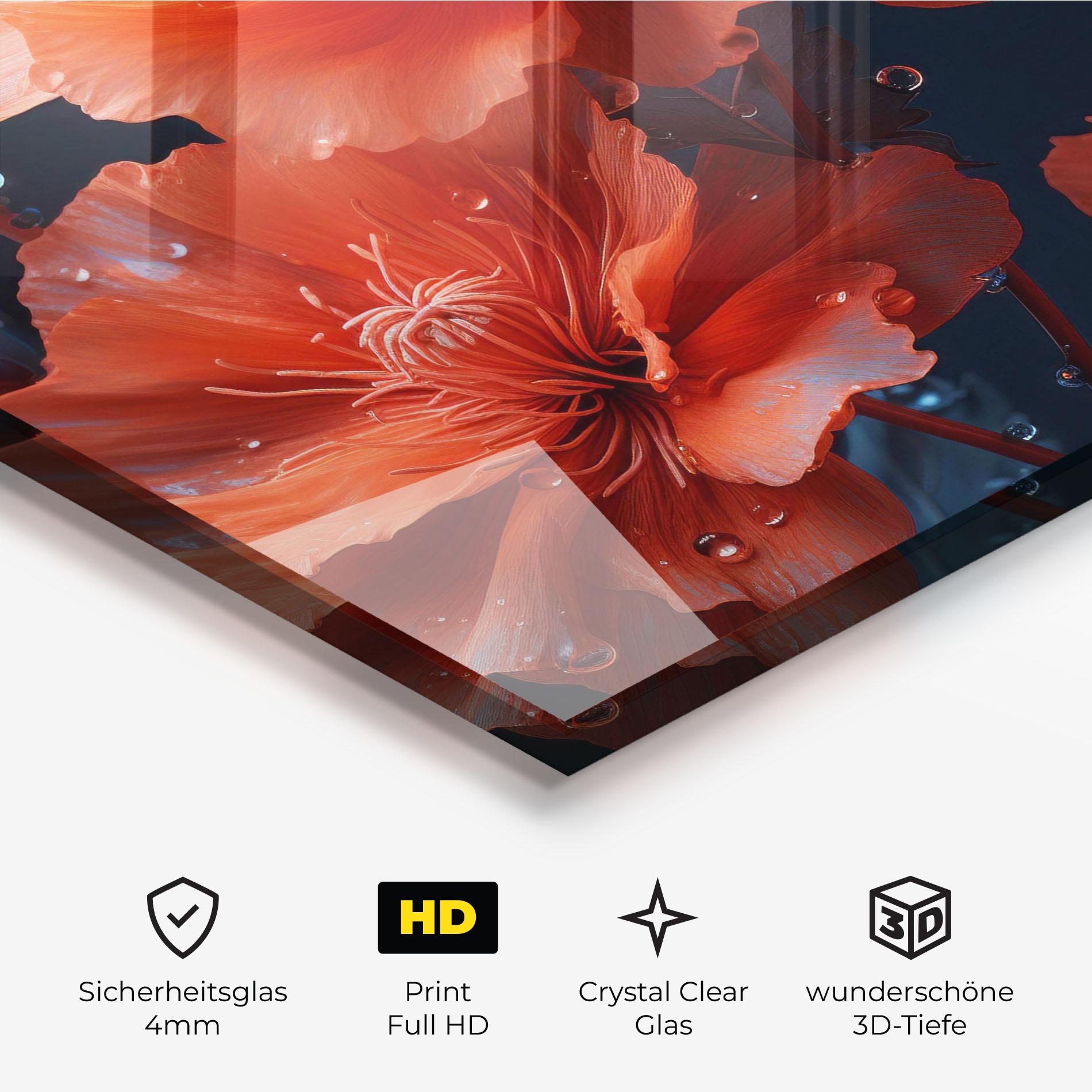 Glasbild Orange Poppy mockup 3